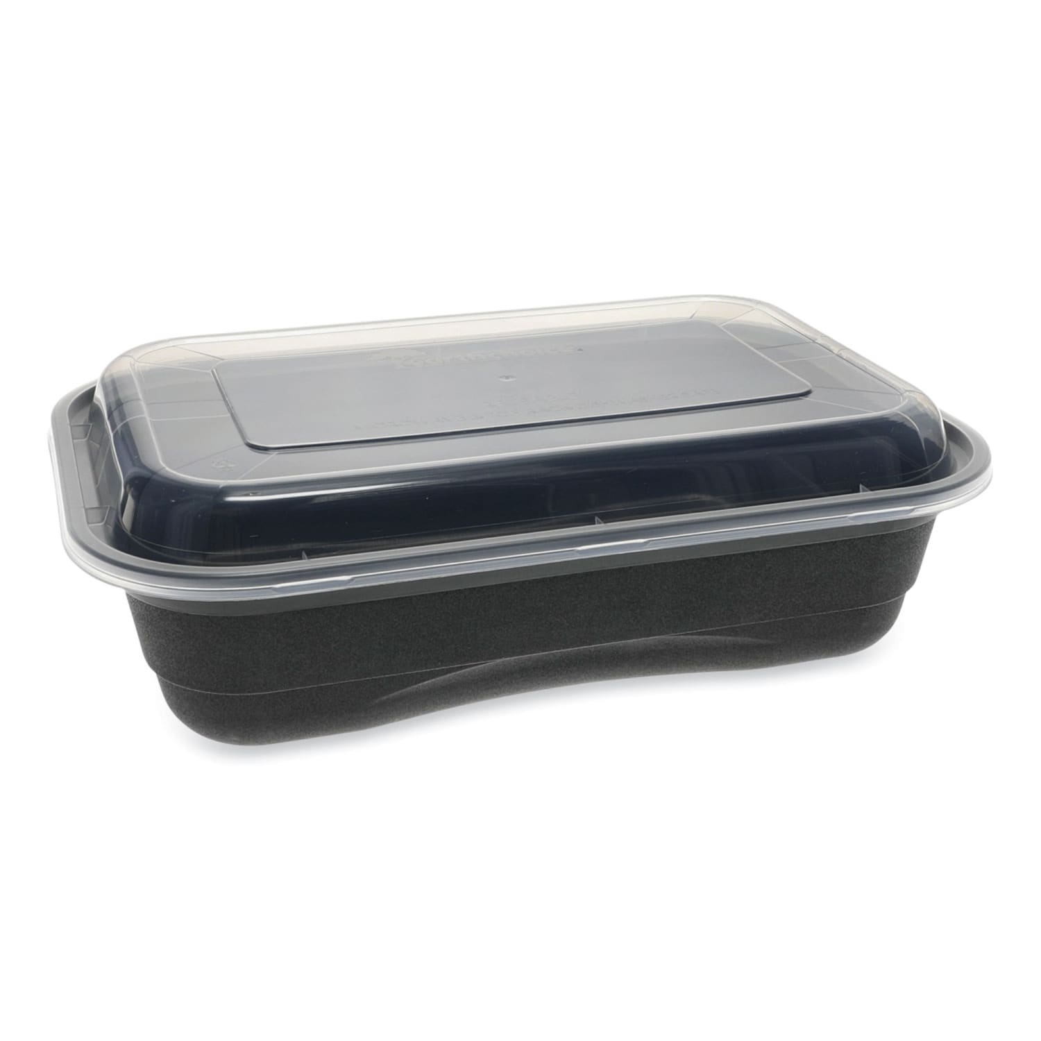Pactiv Evergreen EarthChoice Versa2Go Microwaveable Containers, 36 Oz, Black/Clear, Carton Of 150 Containers