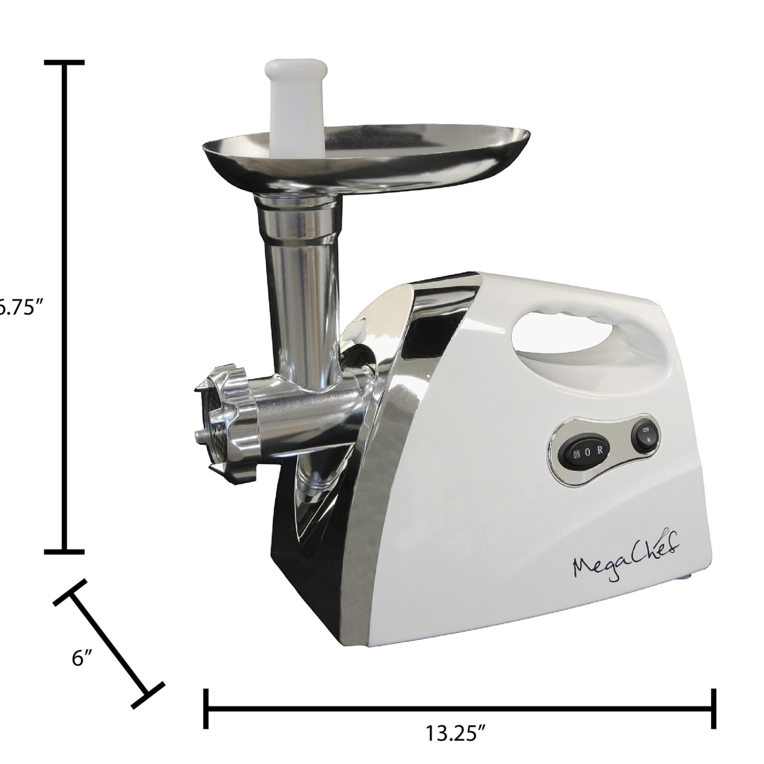 MegaChef 1200 W Powerful Automatic Meat Grinder, White - Image 5