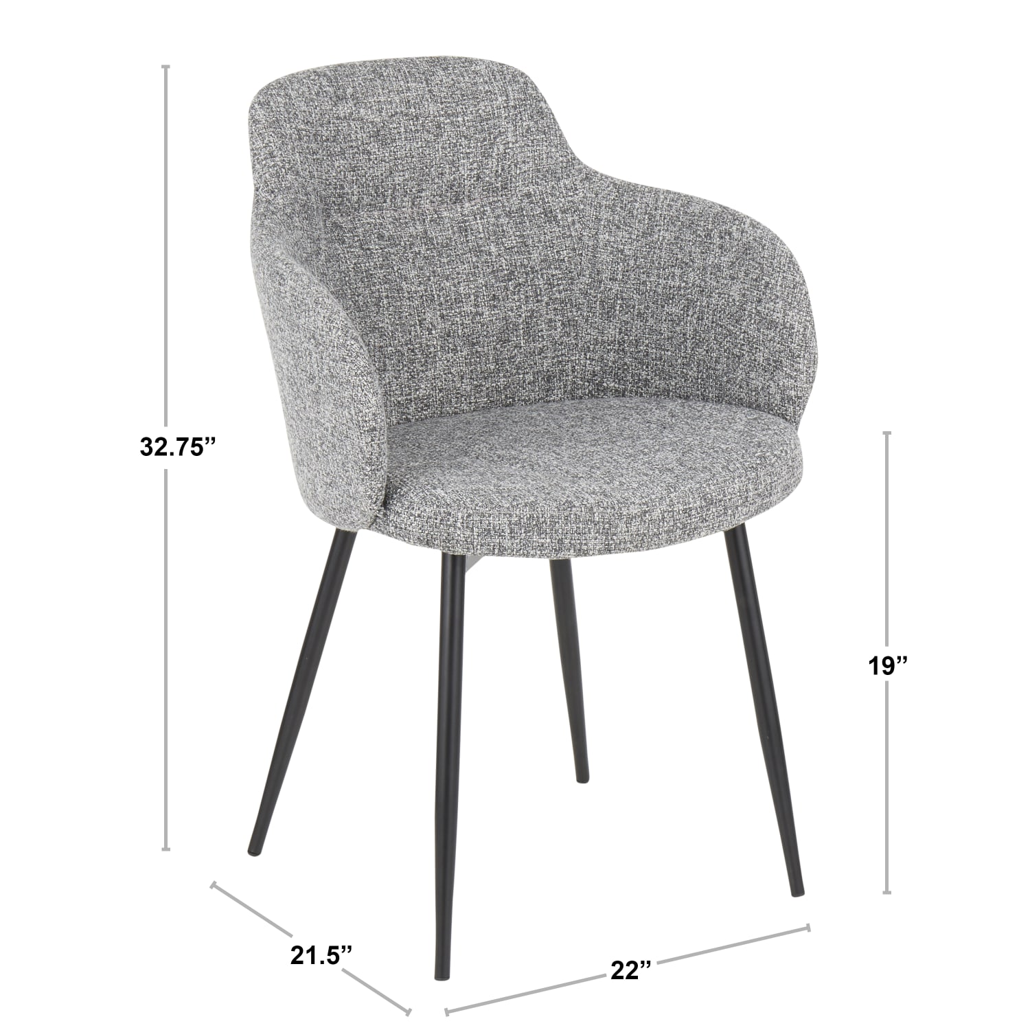 LumiSource Boyne Chair, Black/Gray - Image 10