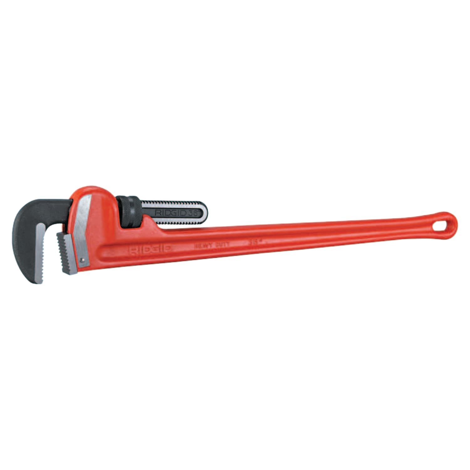 Heavy Duty Straight Pipe Wrench, Steel Jaw, 36 in