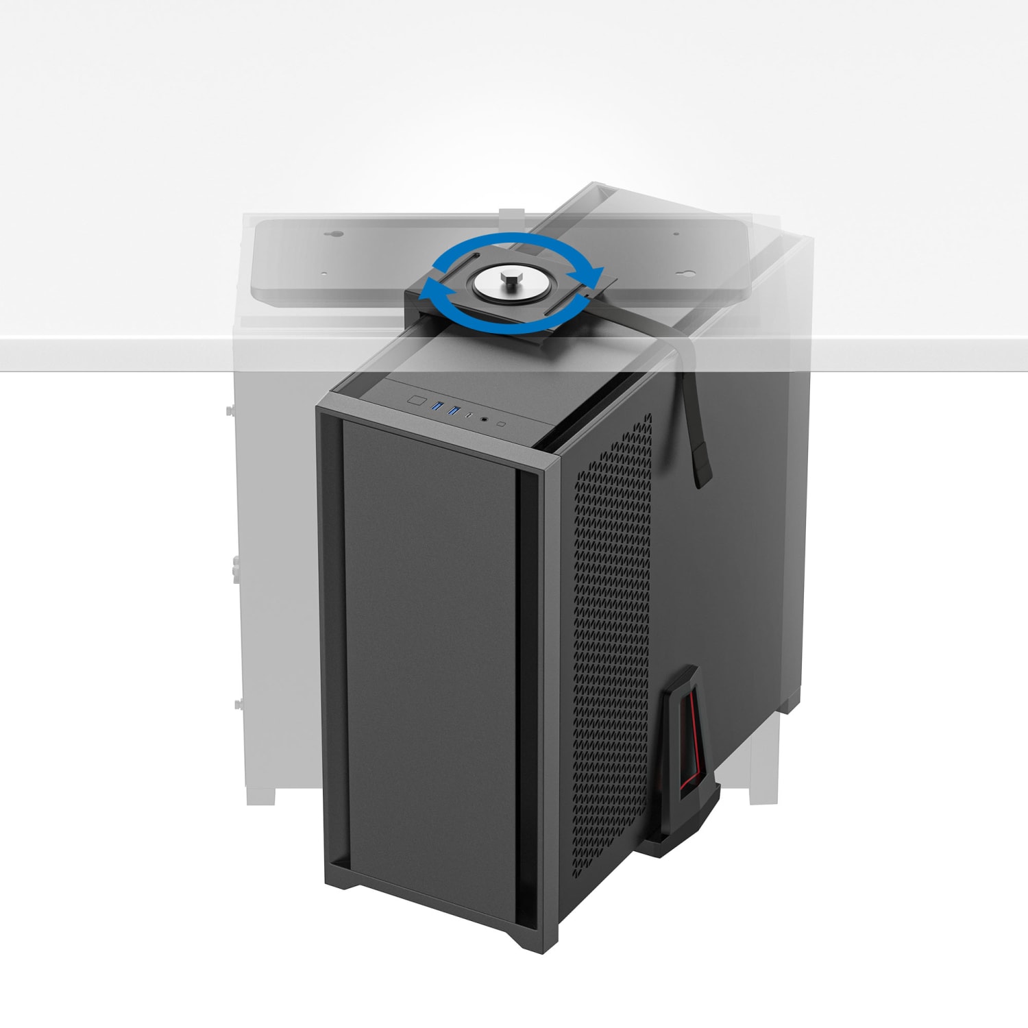 Mount-It! Deluxe CPU Mount with Sliding Track, Matte Black - Image 5