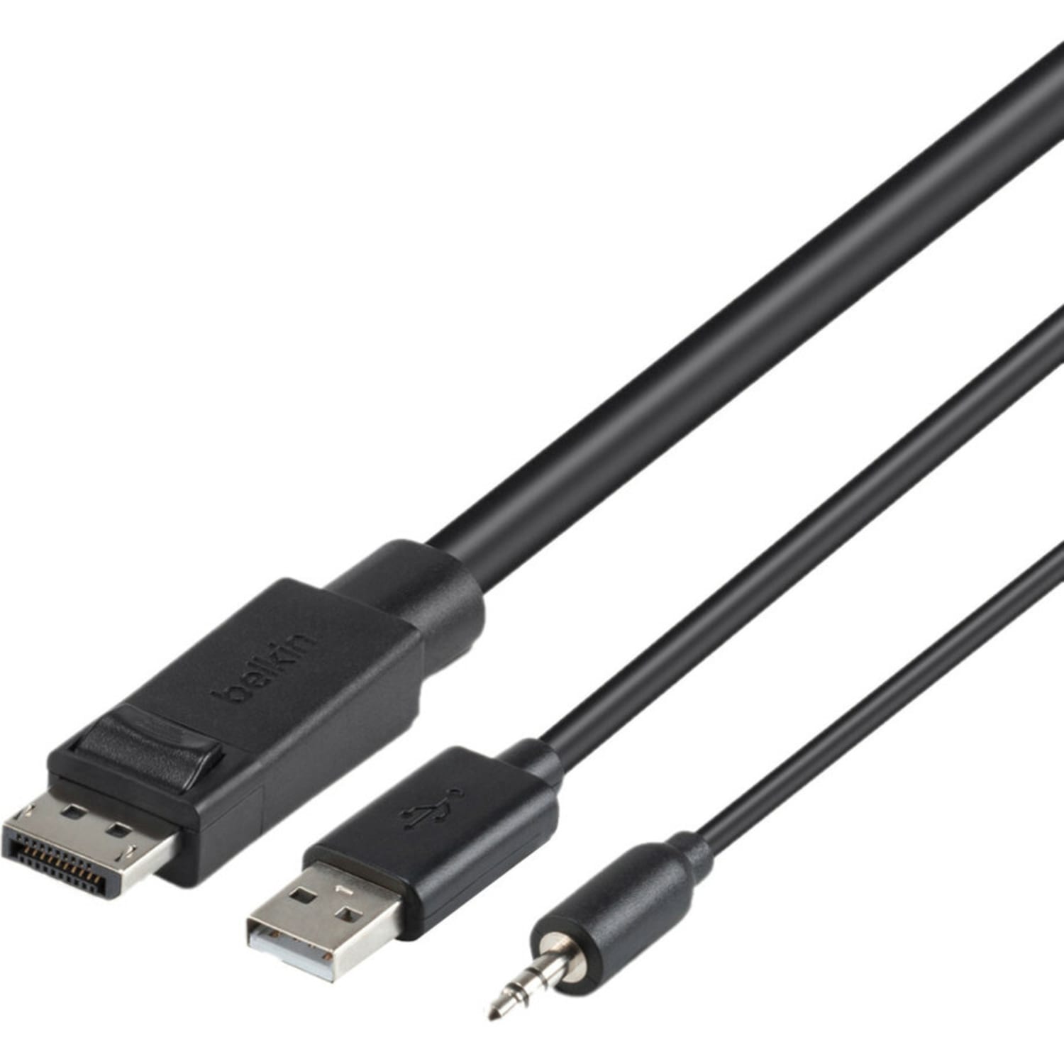 Belkin TAA DP/USB/Aud SKVM CBL, DP M/M; USB A/B - 6 ft - Black - Image 3