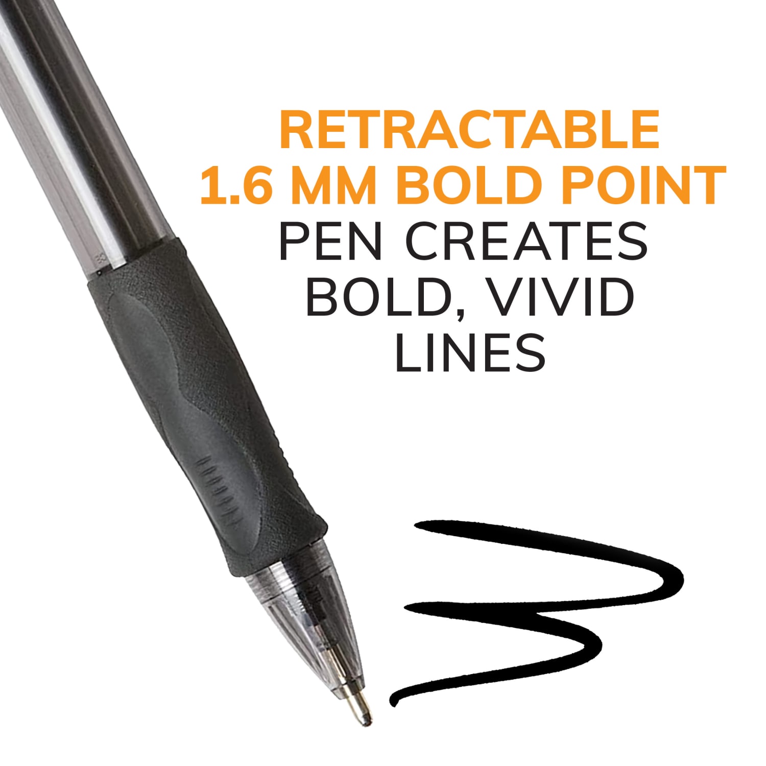 BIC Glide Bold Ballpoint Pens, Bold Point, 1.6 mm, Translucent Barrel, Blue Ink, Pack Of 36 - Image 6
