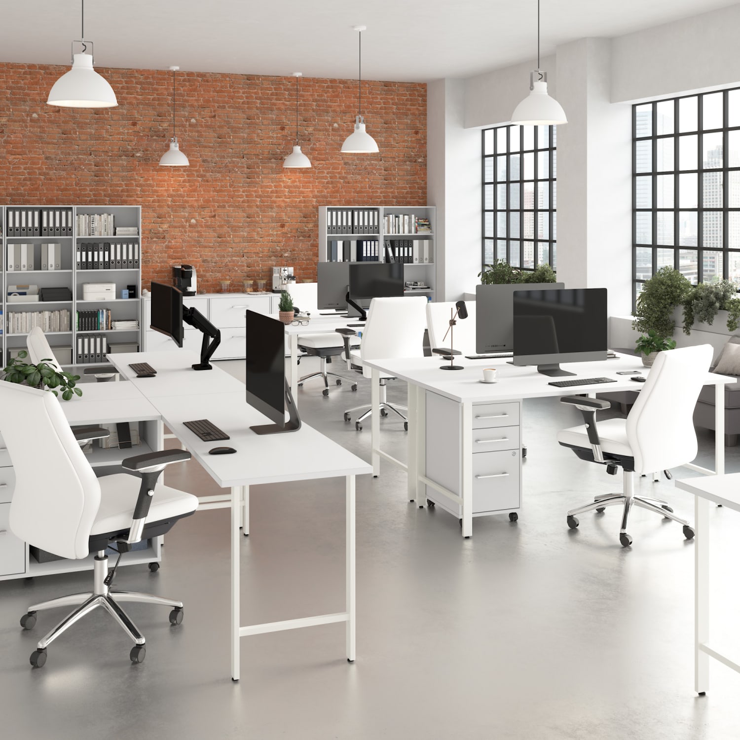 Bush Business Furniture Hustle 60inW L-Shaped Corner Computer Desk with 3 Drawer Mobile File Cabinet, White, Standard Delivery Service - Image 4