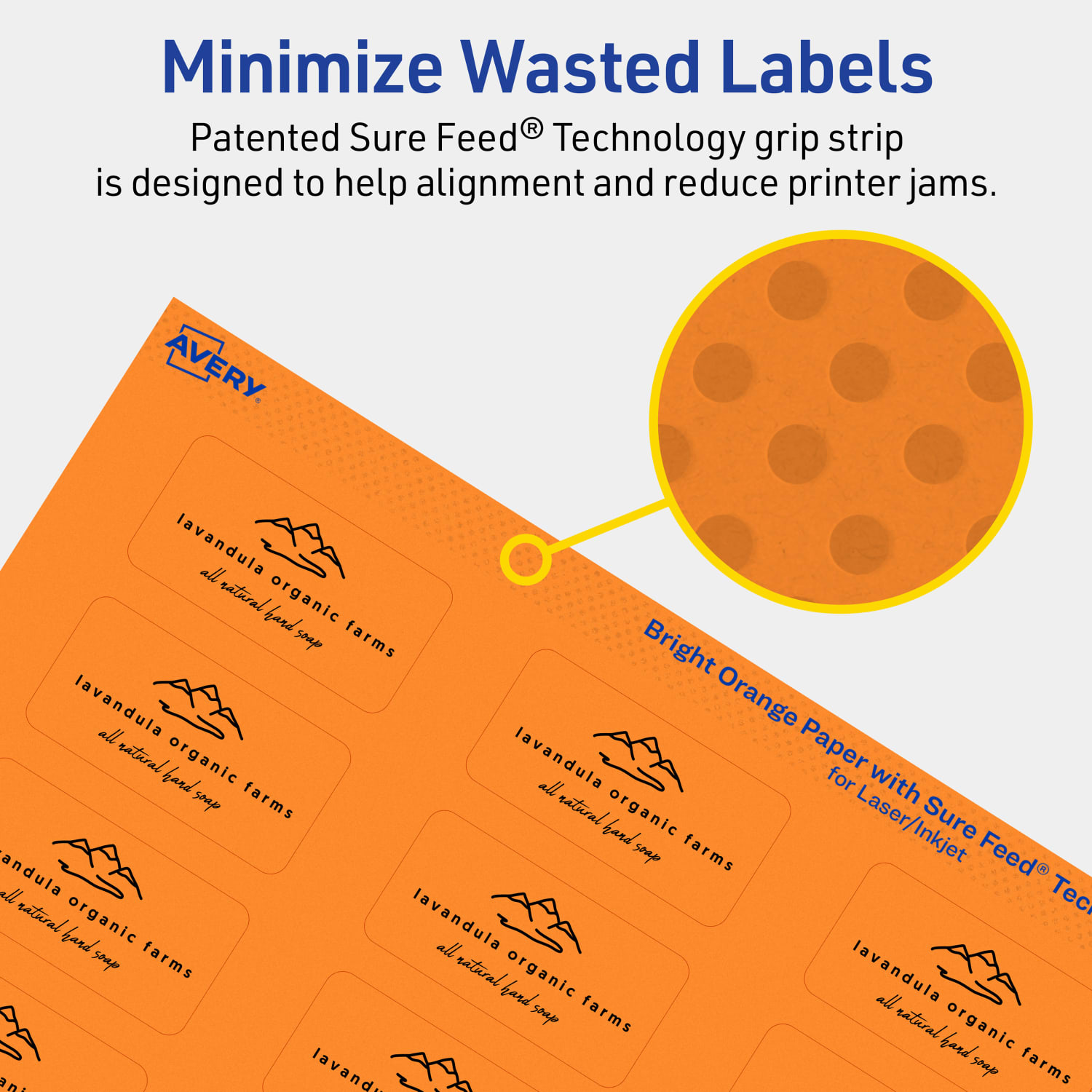 Avery Print-To-The-Edge Labels With Sure Feed Technology And Easy Peel, 94220-BOP10, Rectangle, 1in x 2in, Matte Bright Orange, Pack of 240 - Image 5