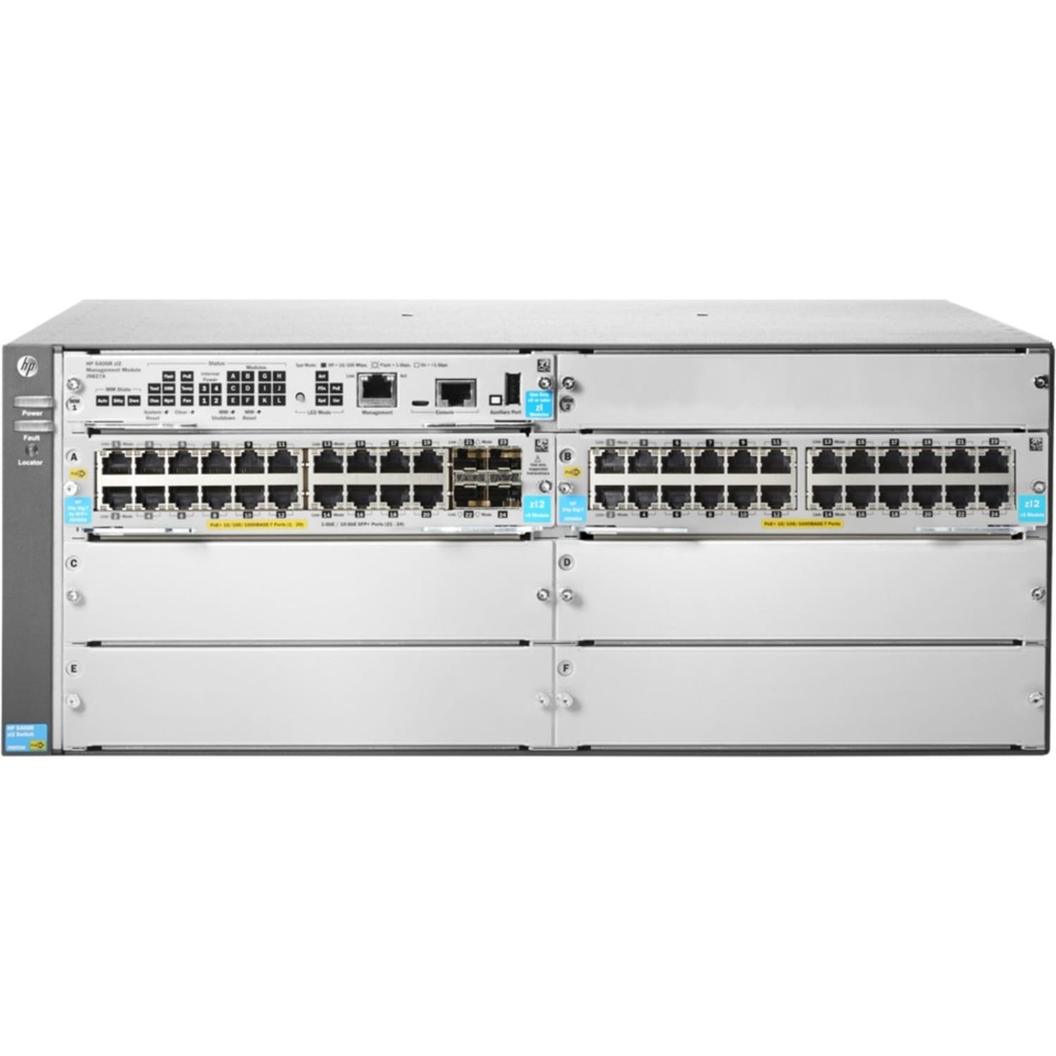 Aruba HPE 5406R 44GT PoE+/4SFP+ (No PSU) v3 zl2 Switch - 44 Ports - Manageable - Gigabit Ethernet, 10 Gigabit Ethernet - JL003A