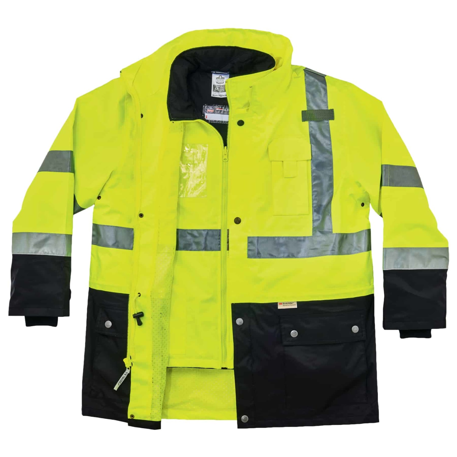 Ergodyne GloWear 8388 4-In-1 Type R Class3/2 Thermal Jacket Kit, Medium, Lime - Image 3