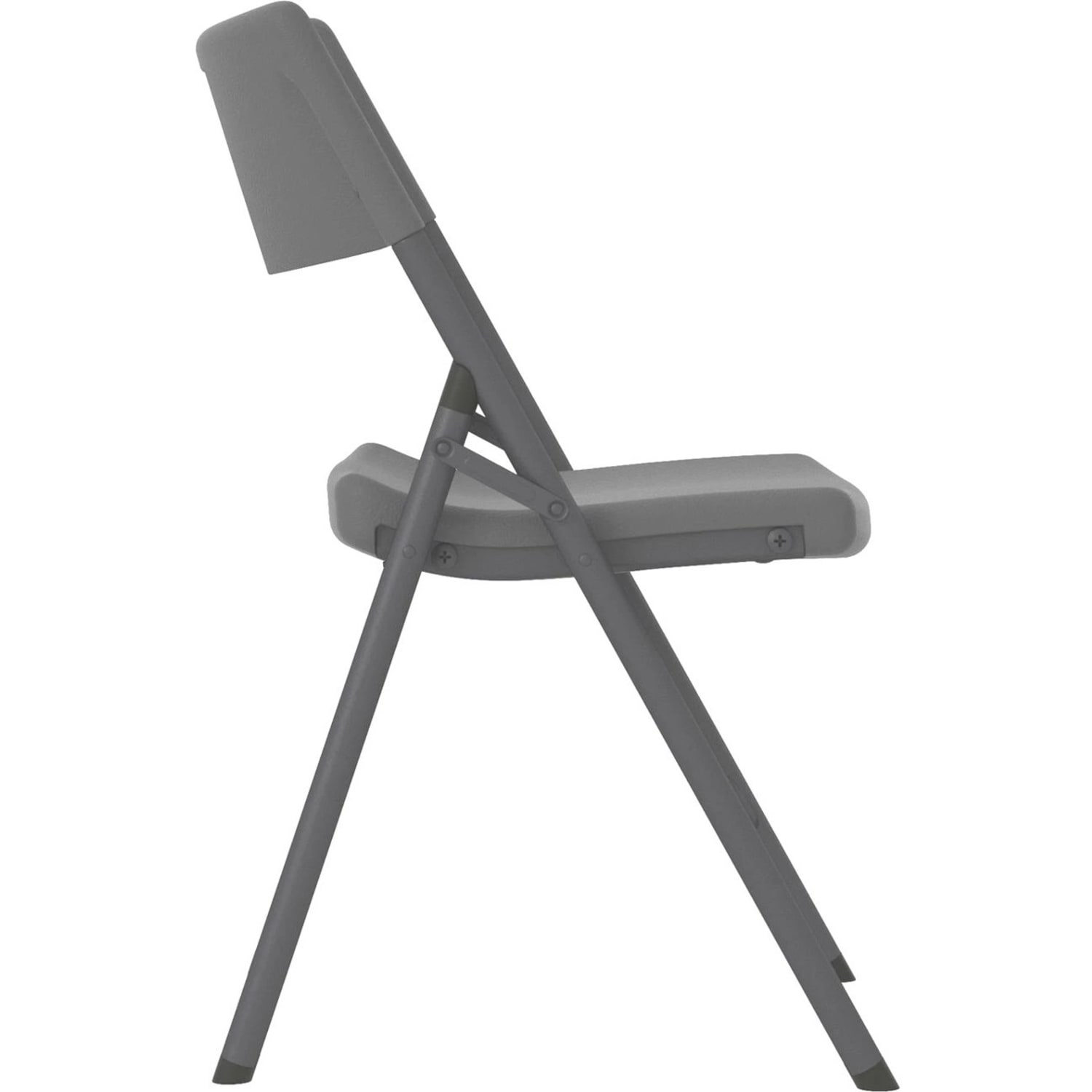 Cosco Zown Classic Commercial Resin Folding Chair - Gray Seat Color - Gray Back Color - Gray Frame Color - CSC60410SGY4E - Image 3