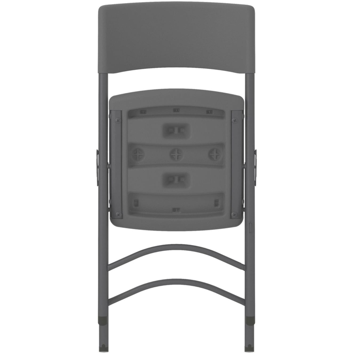 Cosco Zown Classic Commercial Resin Folding Chair - Gray Seat Color - Gray Back Color - Gray Frame Color - CSC60410SGY4E - Image 6
