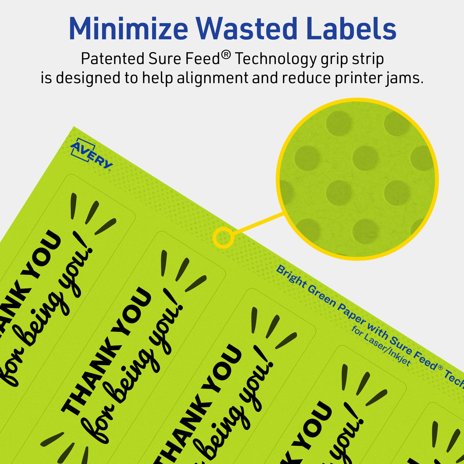 Avery Print-To-The-Edge Labels With Sure Feed Technology, 94262-BGP10, Rectangle, 9-3/4in x 1-1/4in, Matte Bright Green, Pack of 50 - Image 5
