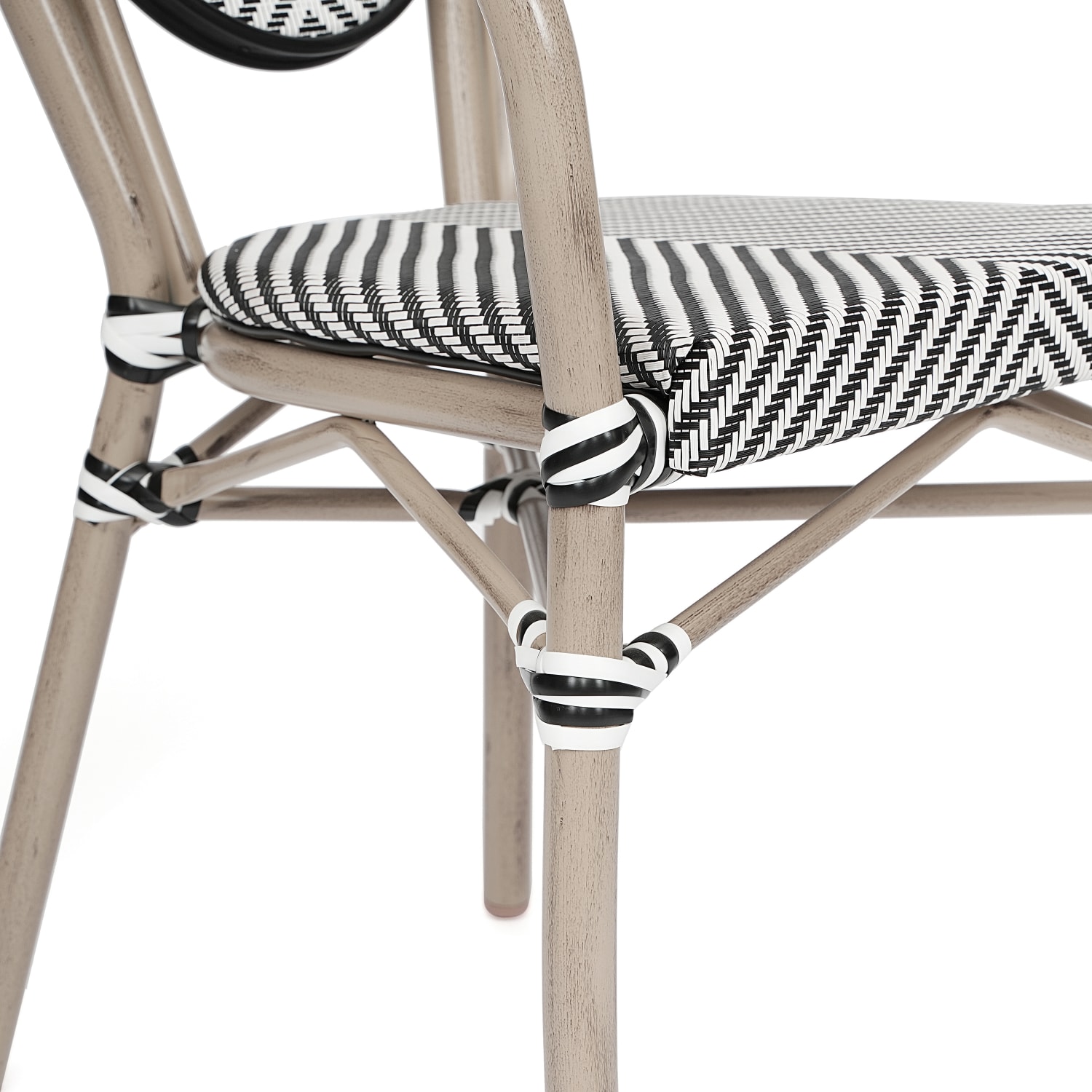 Flash Furniture 2 Pack Marseille IndoorOutdoor Commercial Thonet Bistro Stacking Chair with Arms Black  WhiteLight Natural Frame  2SDA6422ATXTBWL PopularChairscom
