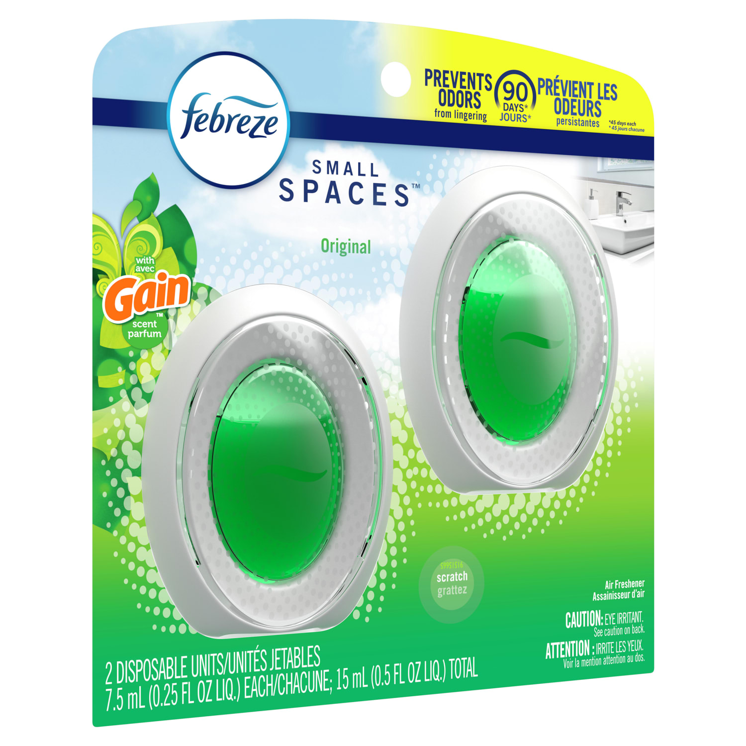 Febreze Small Spaces Air Fresheners, Gain, 0.5 Oz, Pack Of 2 Air Fresheners - Image 3