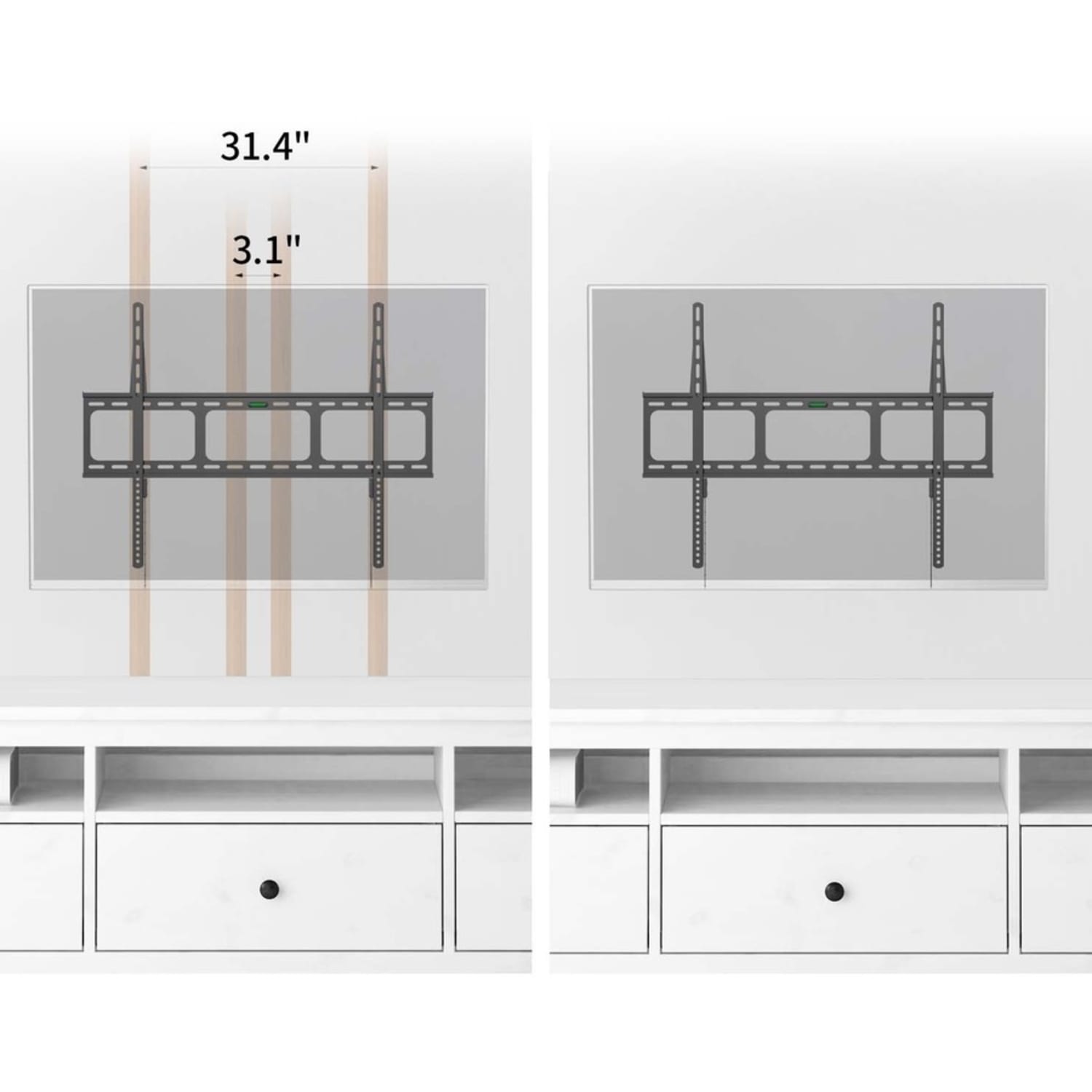 Amer Mounts Wall Mount for Flat Panel Display, Monitor - 1 Display(s) Supported - 100in Screen Support - 220.46 lb Load Capacity - 800 x 600 - Steel - Image 4
