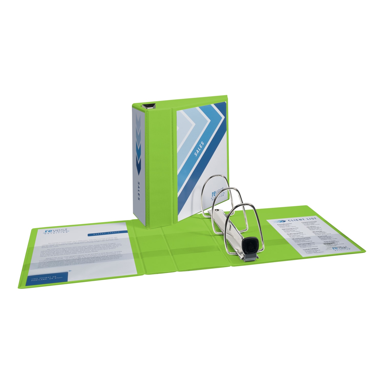 Avery Heavy-Duty View 3-Ring Binder With Locking One-Touch EZD Rings, 5in D-Rings, 38% Recycled, Chartreuse - Image 4