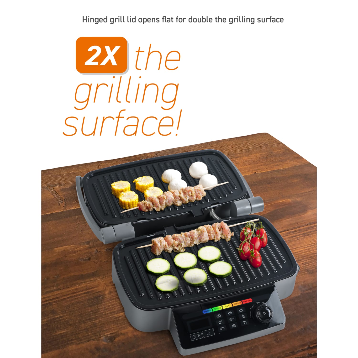 Commercial Chef 9-in-1 Contact Grill, 12-13/16inH x 15-7/16inW x 6inD, Black - Image 5