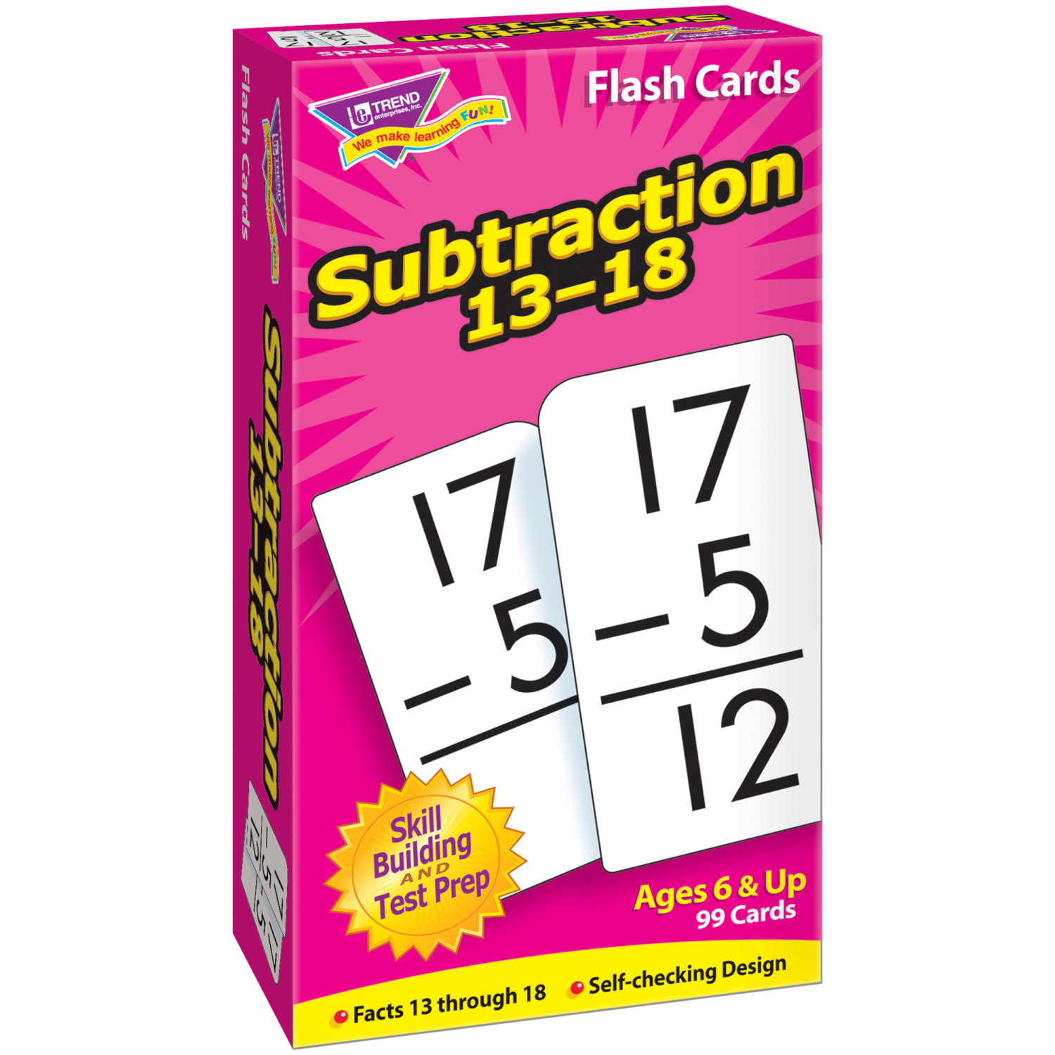 TREND Subtraction 13-18 Skill Drill Flash Cards, Set Of 3 Packs - Image 3