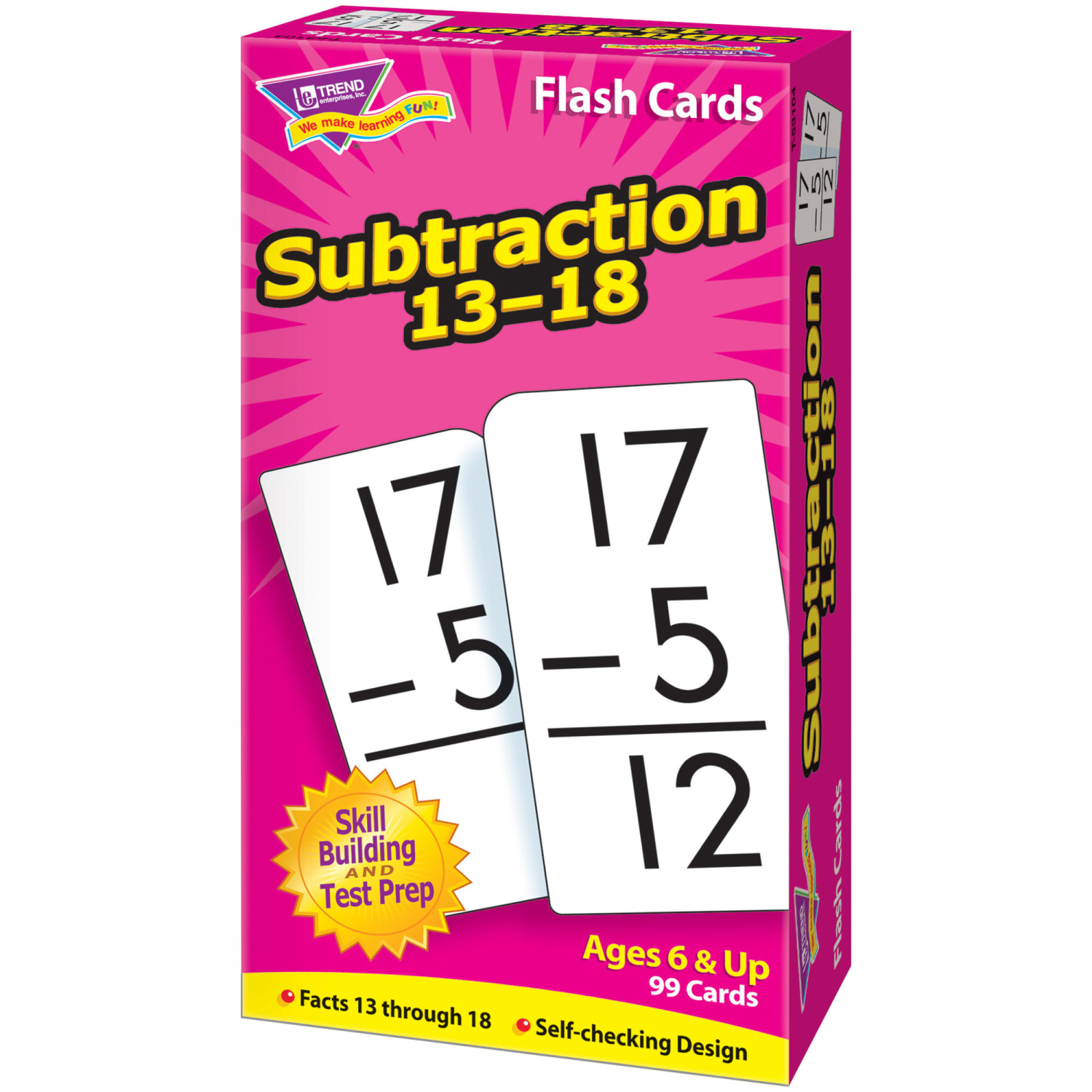TREND Subtraction 13-18 Skill Drill Flash Cards, Set Of 3 Packs - Image 6