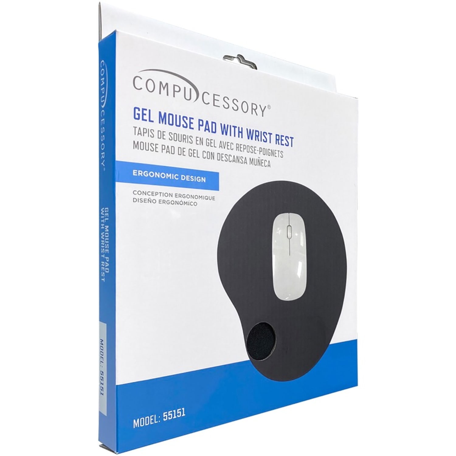 Compucessory Gel Mouse Pad, 9in x 10in x 1in, Black, CCS55151 - Image 5