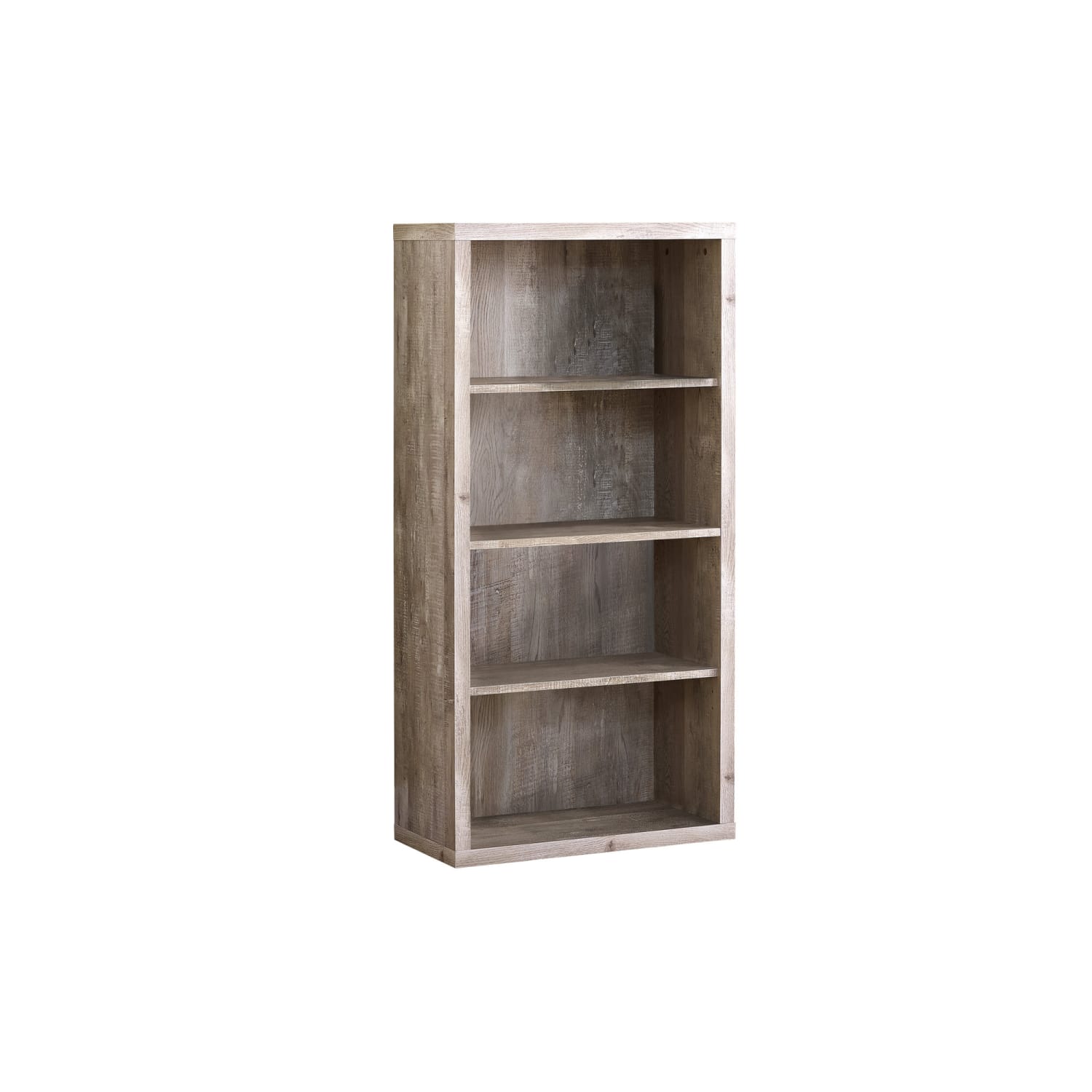 Monarch Specialties 48inH 4-Shelf Adjustable Bookcase, Taupe Woodgrain - Image 3