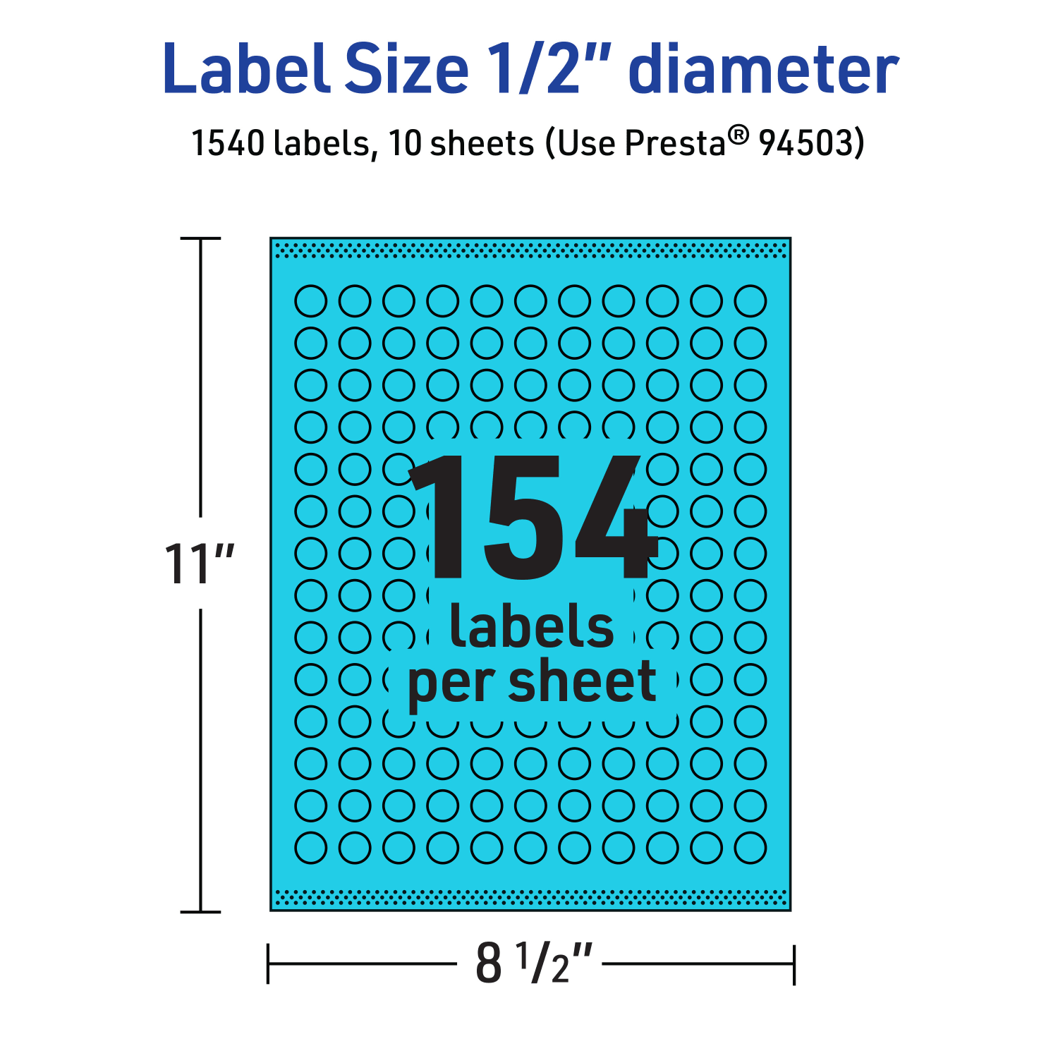 Avery Print-To-The-Edge Labels With Sure Feed Technology And Easy Peel Label Feature, 94503-BBP10, Round, 1/2in, Matte Bright Blue, Pack of 1540 - Image 6