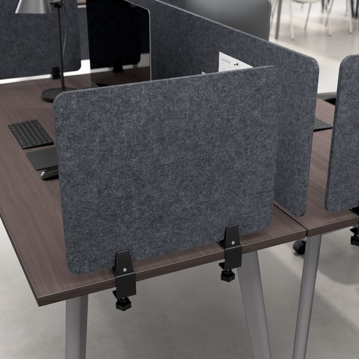 WorkPro Motiva Desktop Privacy Screen, 18inH x 22inW x 2inD, Cool Charcoal, Standard Delivery
