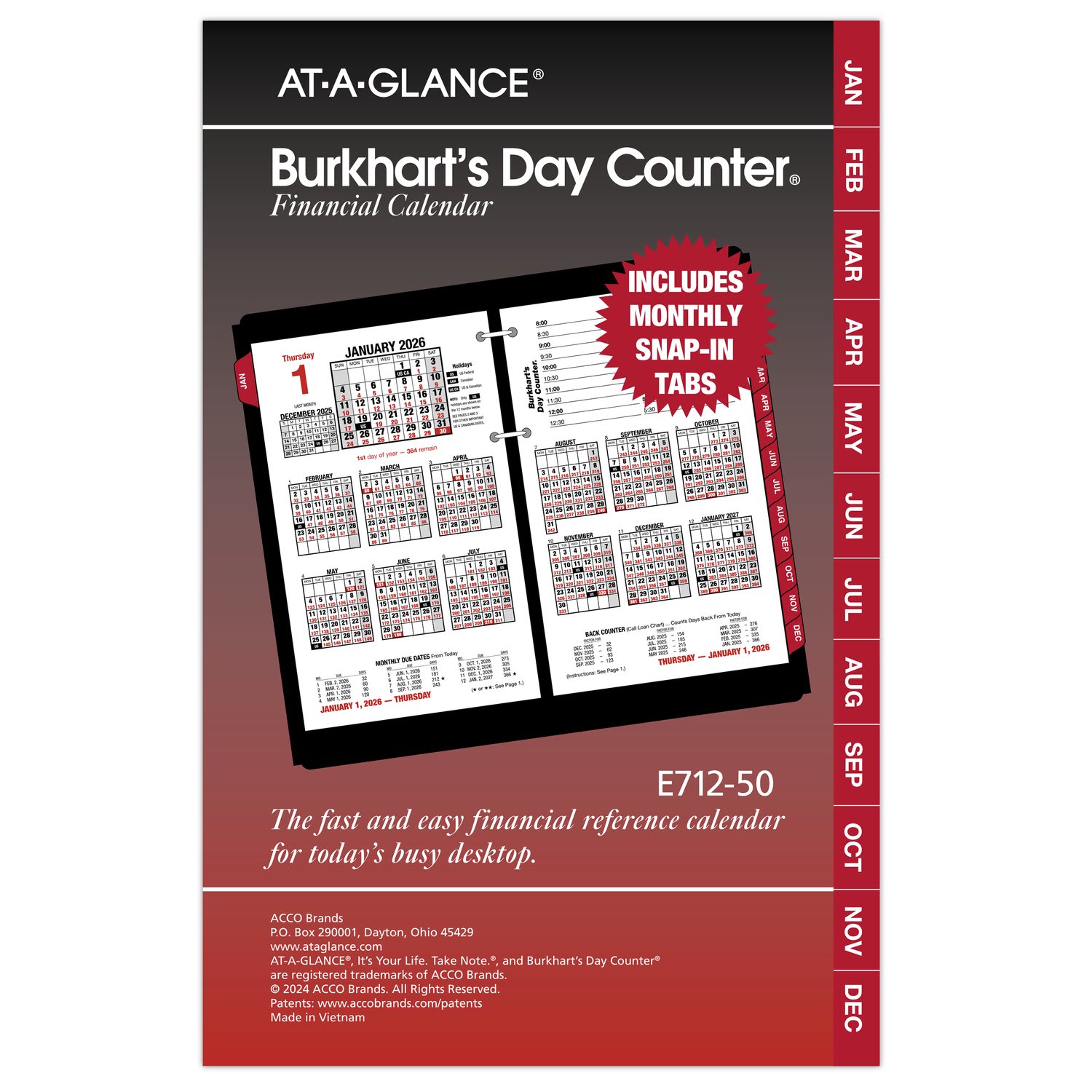 AT-A-GLANCE Burkharts Day Counter 2026 Daily Loose-Leaf Desk Calendar Refill, Large, 4 1/2in x 7 1/2in - Image 4