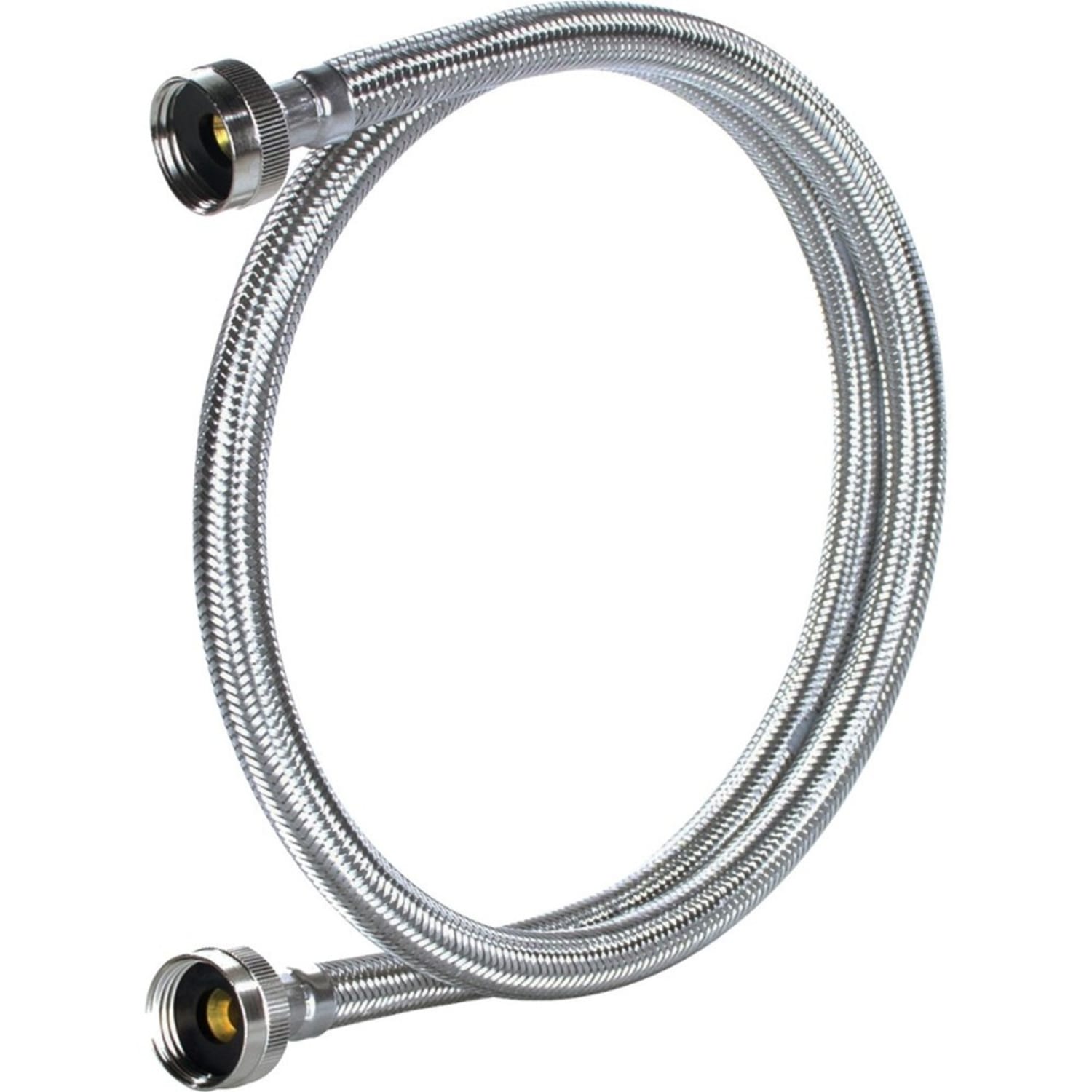 Certified Appliance Accessories Braided Stainless Steel Washing Machine Hose with Elbow - 72in - Silver, Stainless Steel - Stainless Steel, Vinyl, Polyvinyl Chloride (PVC), Polyester, Brass - 1 - Image 5