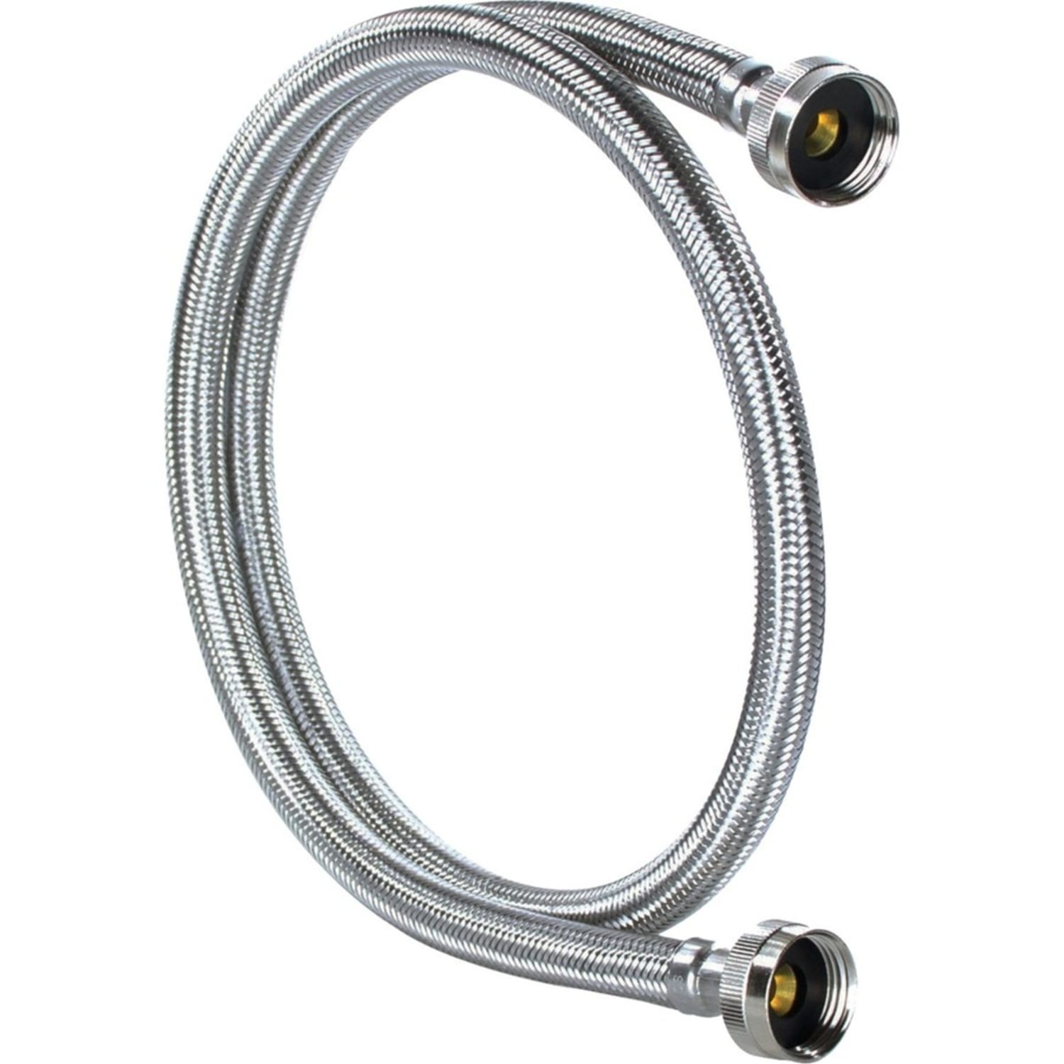 Certified Appliance Accessories Braided Stainless Steel Washing Machine Hose with Elbow - 72in - Silver, Stainless Steel - Stainless Steel, Vinyl, Polyvinyl Chloride (PVC), Polyester, Brass - 1 - Image 6