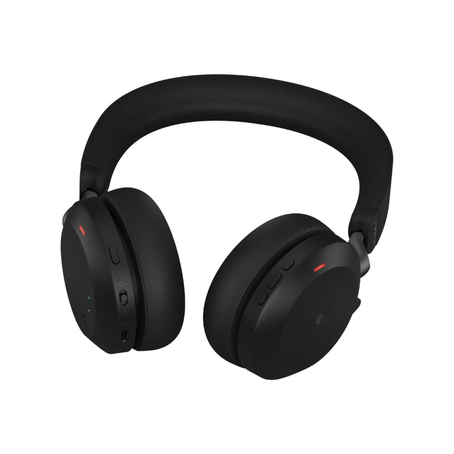 Jabra Evolve2 75 Wireless On-ear Stereo Headset - USB-C - For MS Teams - With Charging Stand - Black - Binaural - Ear-cup - 3000 cm - Bluetooth - 20 Hz to 20 kHz - MEMS Technology Microphone - Noise Cancelling - Stereo - USB Type C - Wireless - Image 3