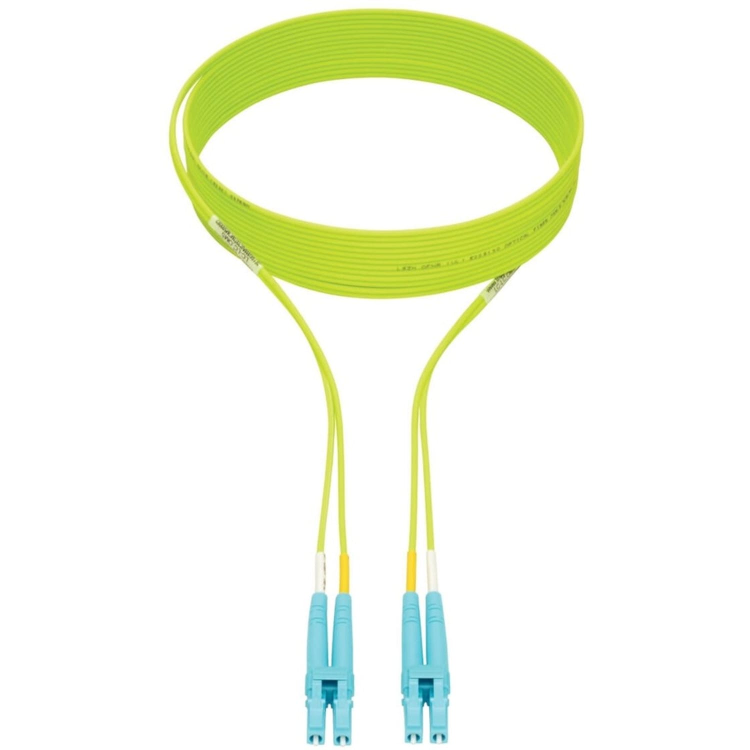 Eaton Tripp Lite Series 100G Duplex Multimode 50/125 OM5 LSZH Fiber Optic Cable (LC/LC), Lime Green, 3 m - Patch cable - LC multi-mode (M) to LC multi-mode (M) - 3 m - fiber optic - duplex - 50 / 125 micron - IEEE 802.3ae/OM5 - lime green - Image 3