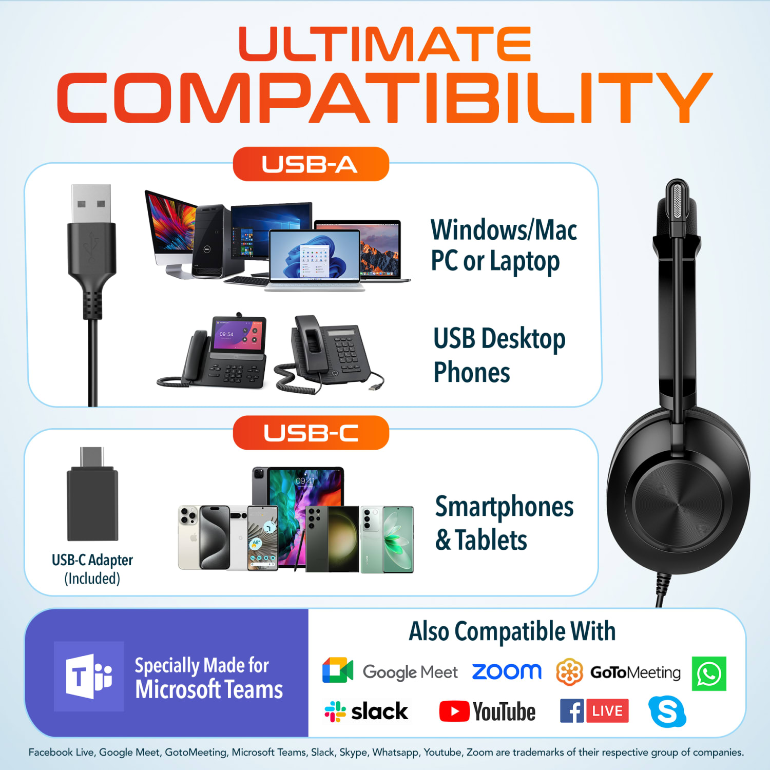Delton 30Y Wired Computer Headset, Black - Image 3
