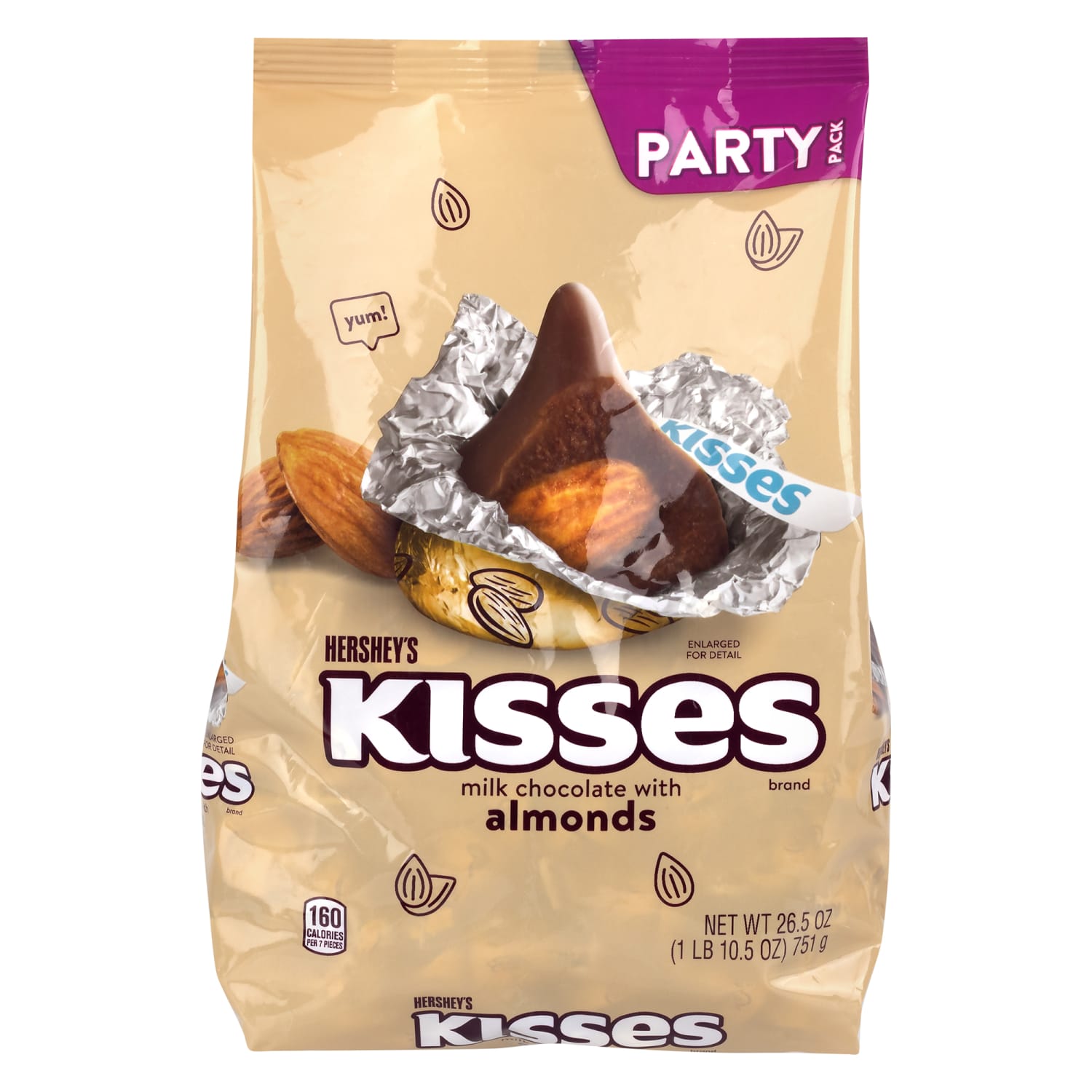 Hersheys Kisses Milk Chocolate With Almonds Candy, 32 Oz Bag - Image 3