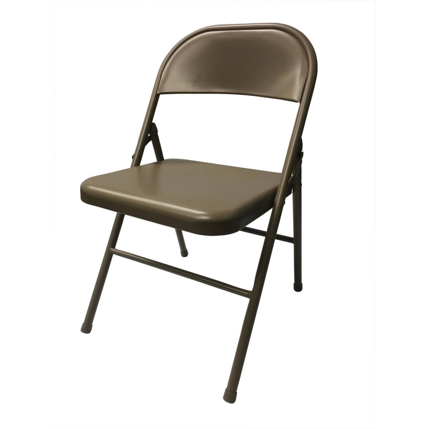 Realspace Metal Folding Chairs, Tan, Set Of 4 Chairs - Image 4