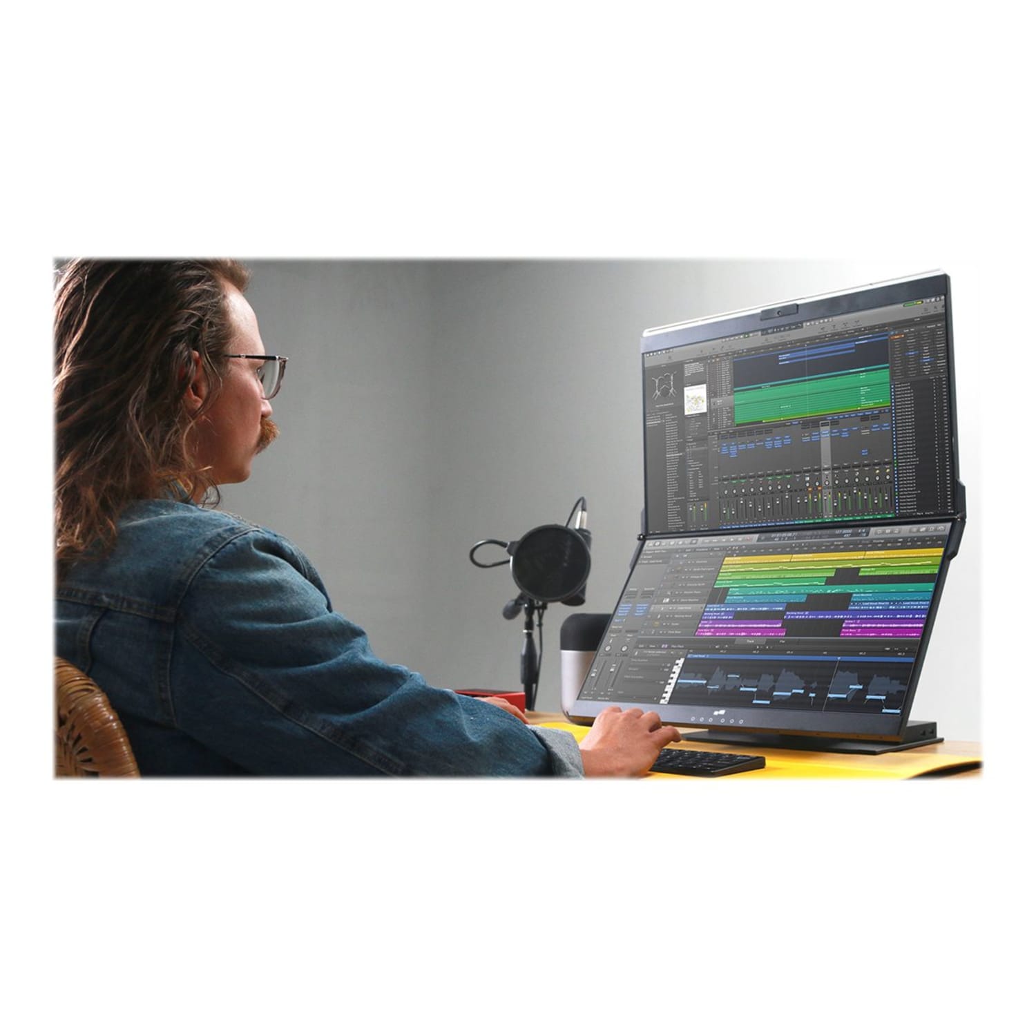 Mobile Pixels GEMINOS - Dual LCD monitor - 24in - 1920 x 1080 Full HD (1080p) @ 60 Hz - IPS - 250 cd/m2 - 1000:1 - 2xHDMI, 2xUSB-C - speakers - Image 5