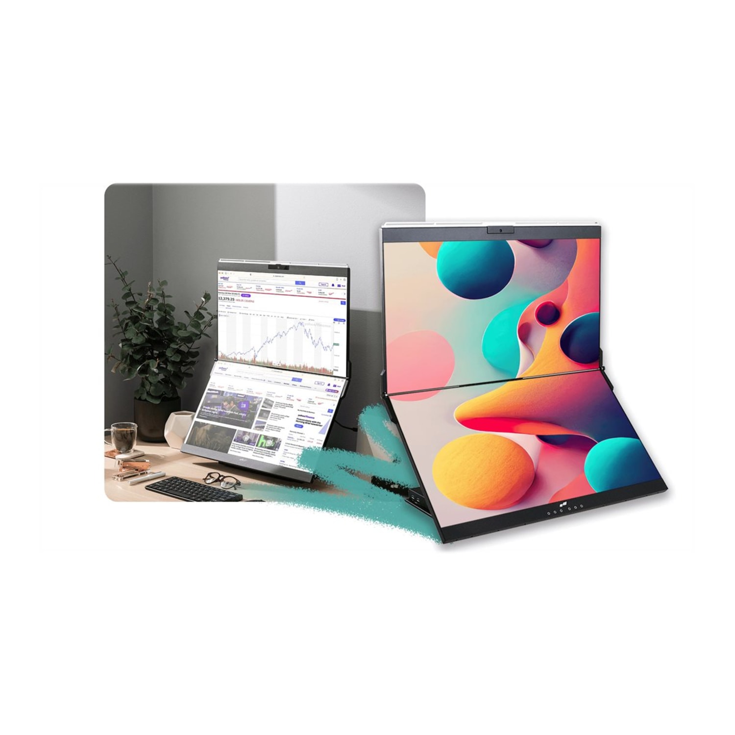 Mobile Pixels GEMINOS - Dual LCD monitor - 24in - 1920 x 1080 Full HD (1080p) @ 60 Hz - IPS - 250 cd/m2 - 1000:1 - 2xHDMI, 2xUSB-C - speakers - Image 6