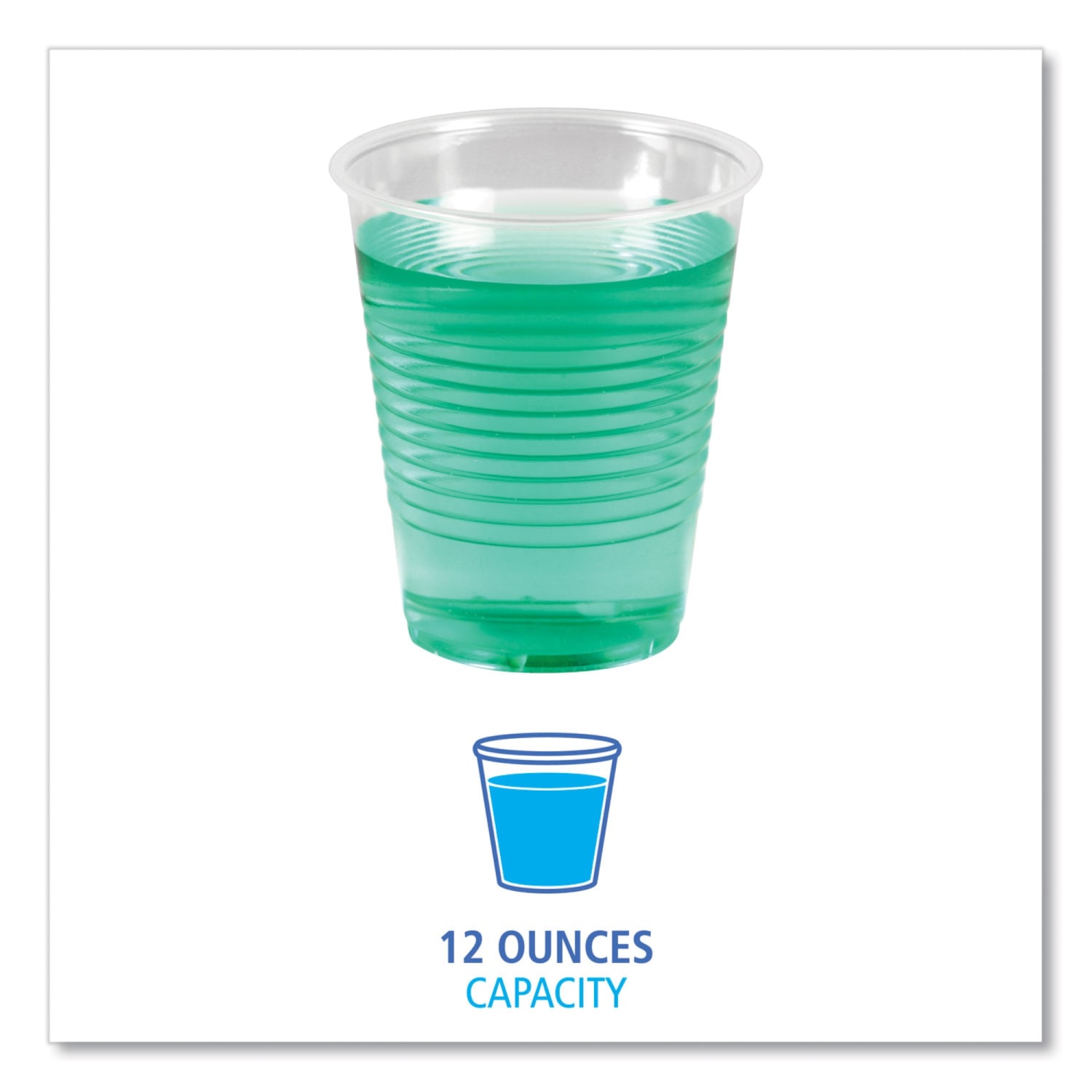 Boardwalk Plastic Cold Cups, 12 Oz, Clear, Pack Of 50 Cups - Image 3