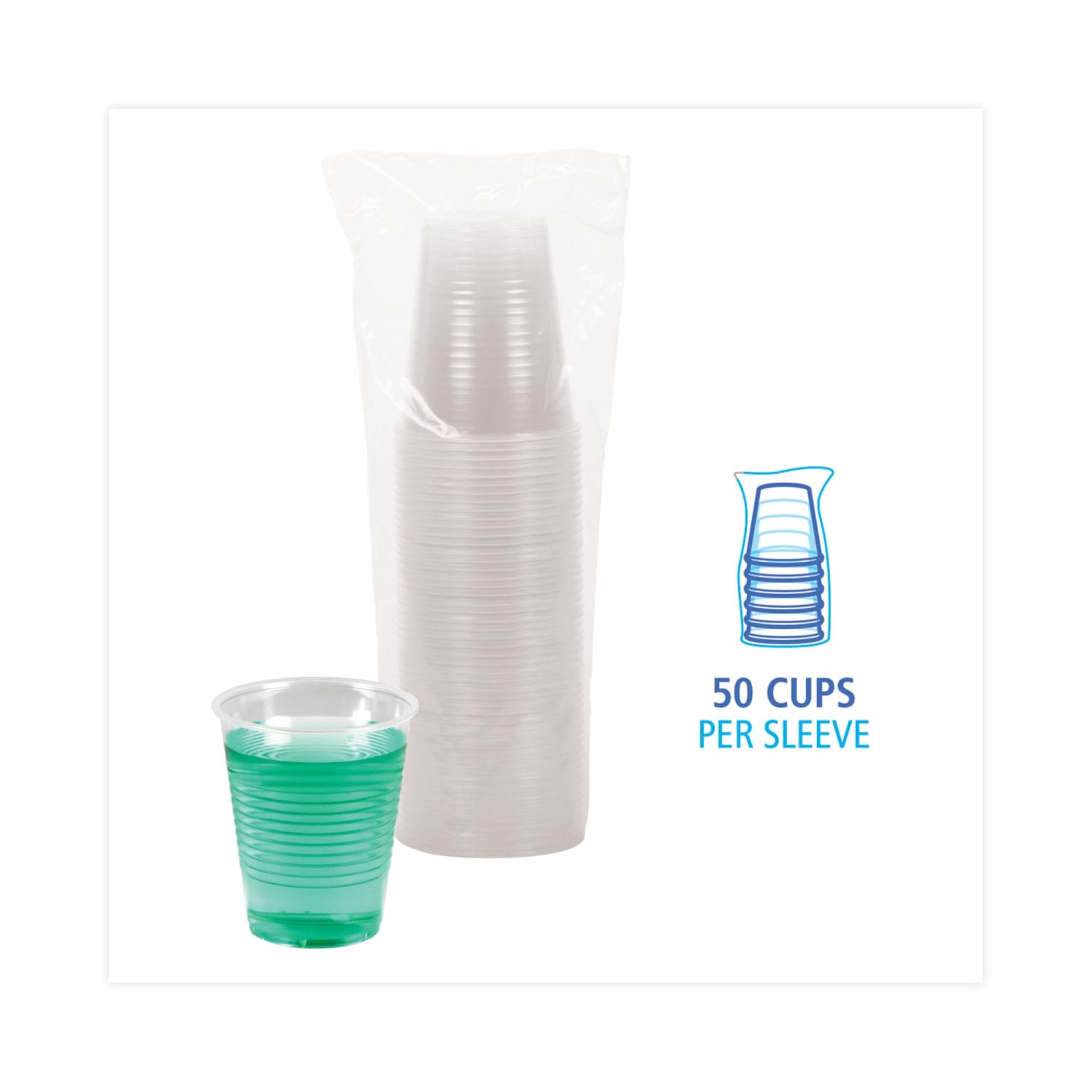 Boardwalk Plastic Cold Cups, 12 Oz, Clear, Pack Of 50 Cups - Image 5
