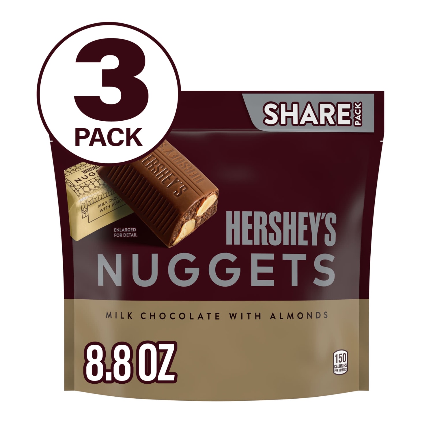 Hersheys Nuggets Milk Chocolate With Almonds Candy, 10,1 Oz, Pack Of 3 Bags - Image 3