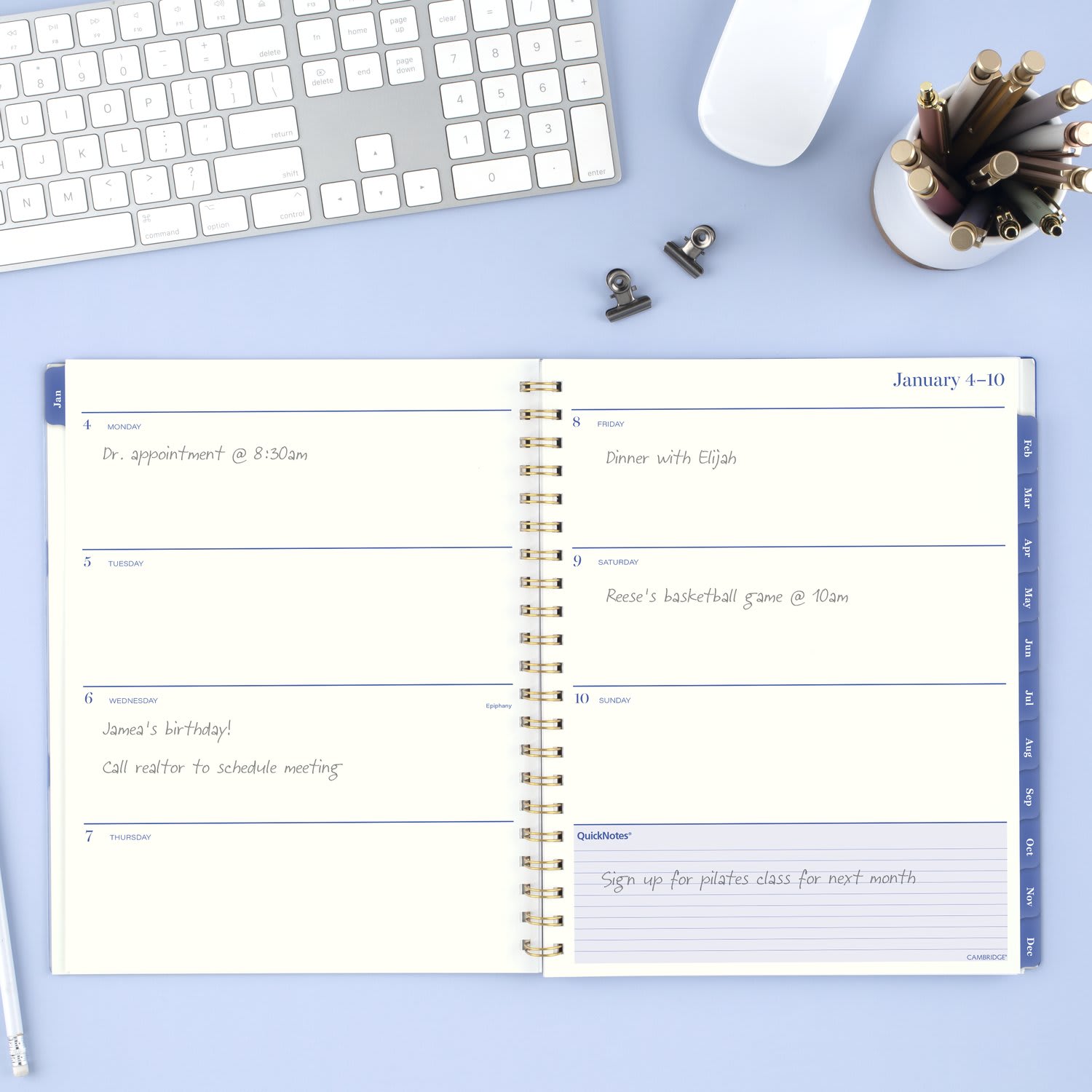 Mead Cambridge Cyane 2027 Weekly Monthly Planner, Large, 8 1/2in x 11in - Image 3