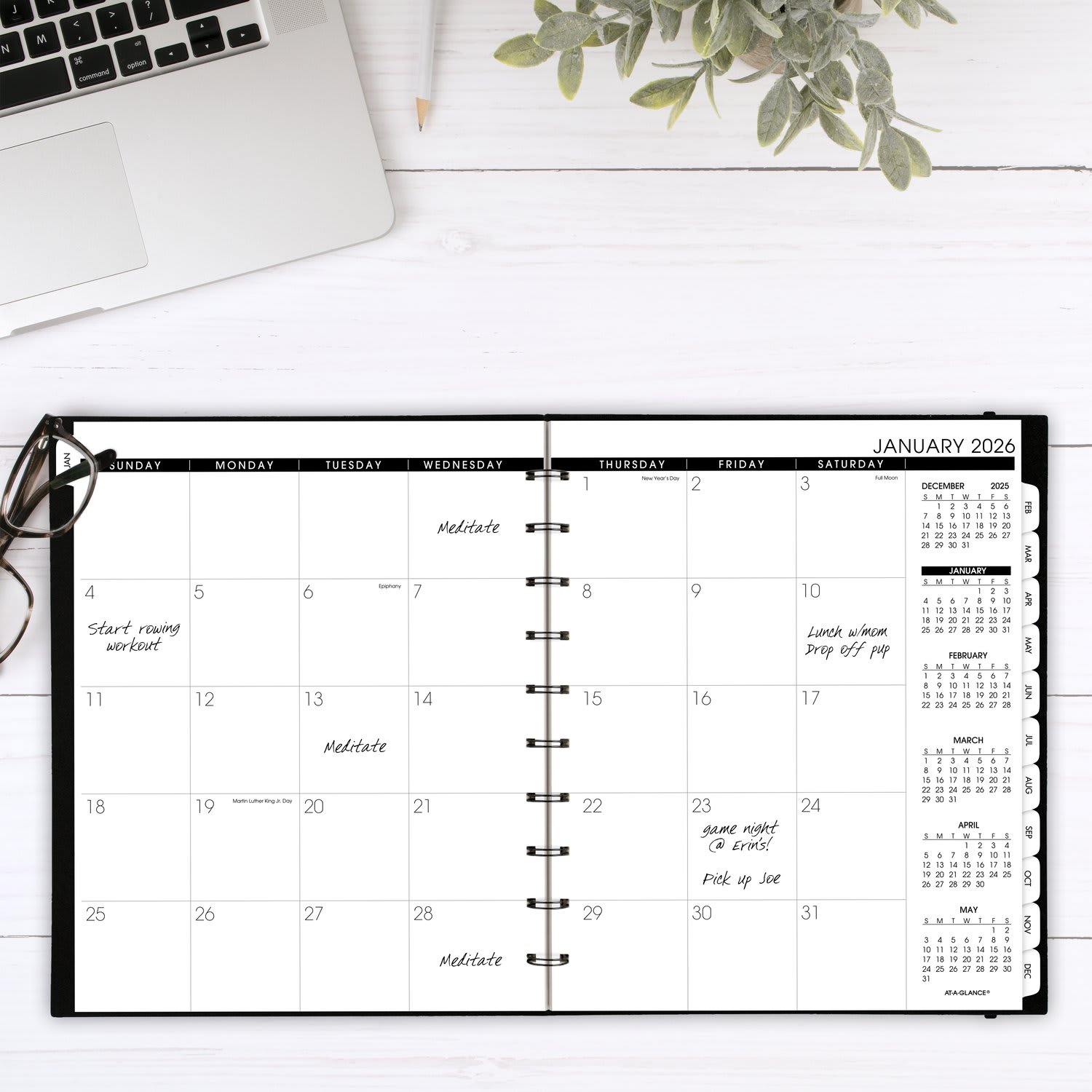 AT-A-GLANCE Move-A-Page 2026 Monthly Planner, Black, Large, 8 3/4in x 11in - Image 3