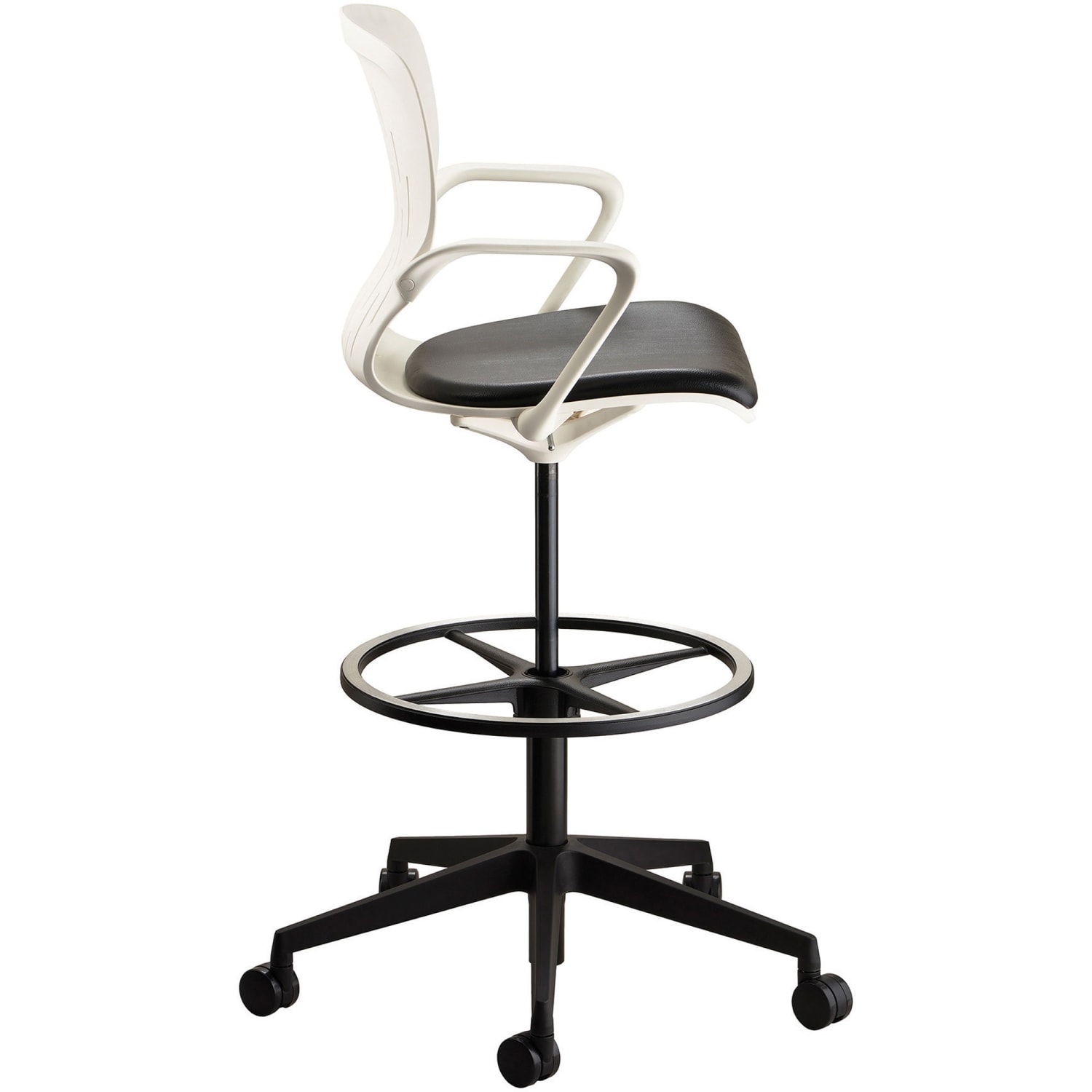 Safco Shell Extended-Height Chair, Black/White - Image 4