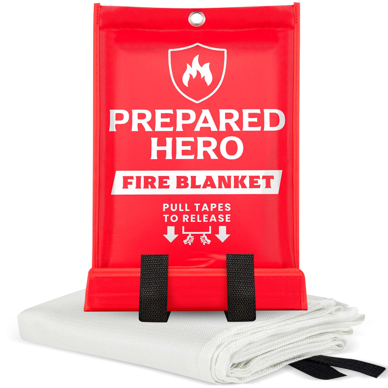 Prepared Hero Reusable Emergency Fire Blanket, 8in x 1-3/4in x 12in, Red