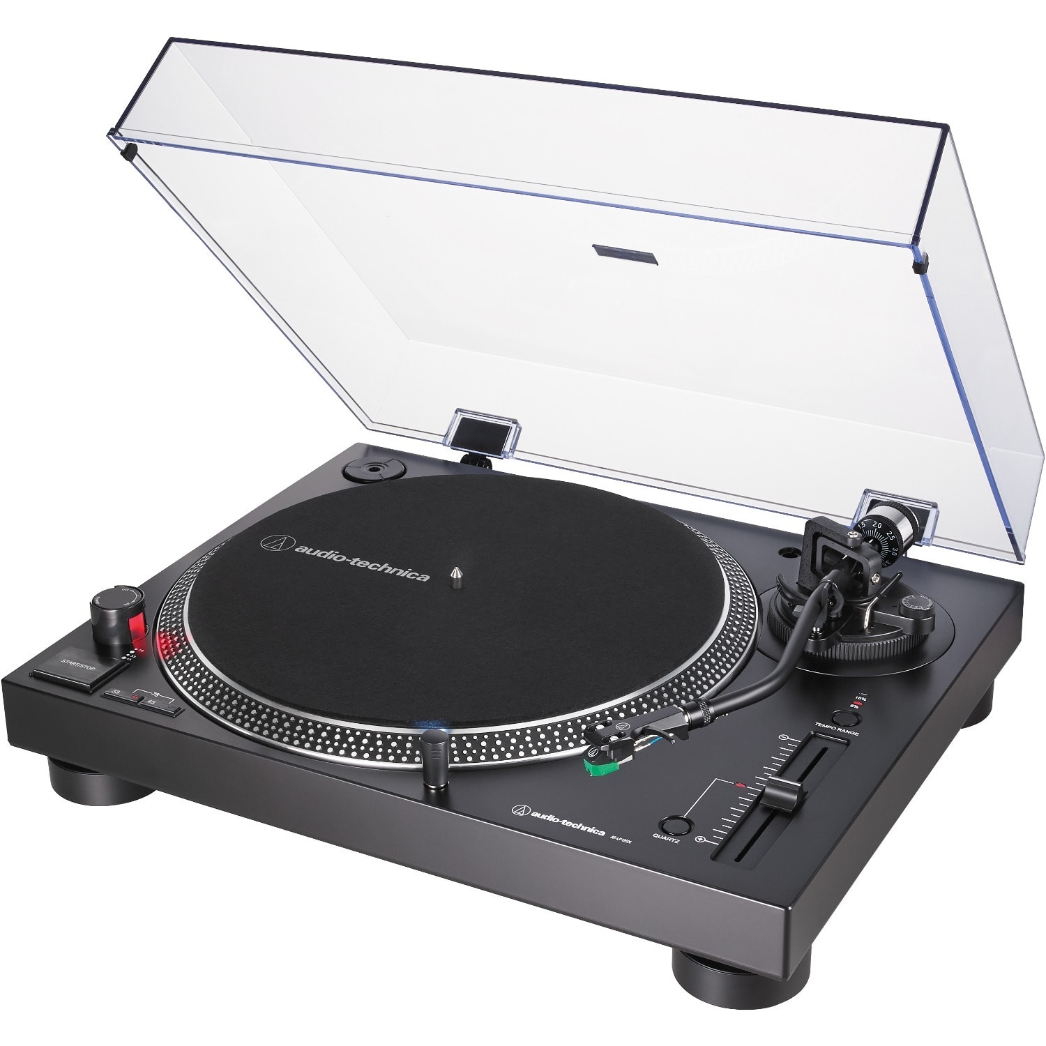 Audio-Technica Direct-Drive Turntable (Analog & USB) - Direct Drive - S-shaped Manual Tone Arm - 33.33, 45, 78 rpm - Analog MagneticDie-cast Aluminum Platter - Black - USB - Image 3