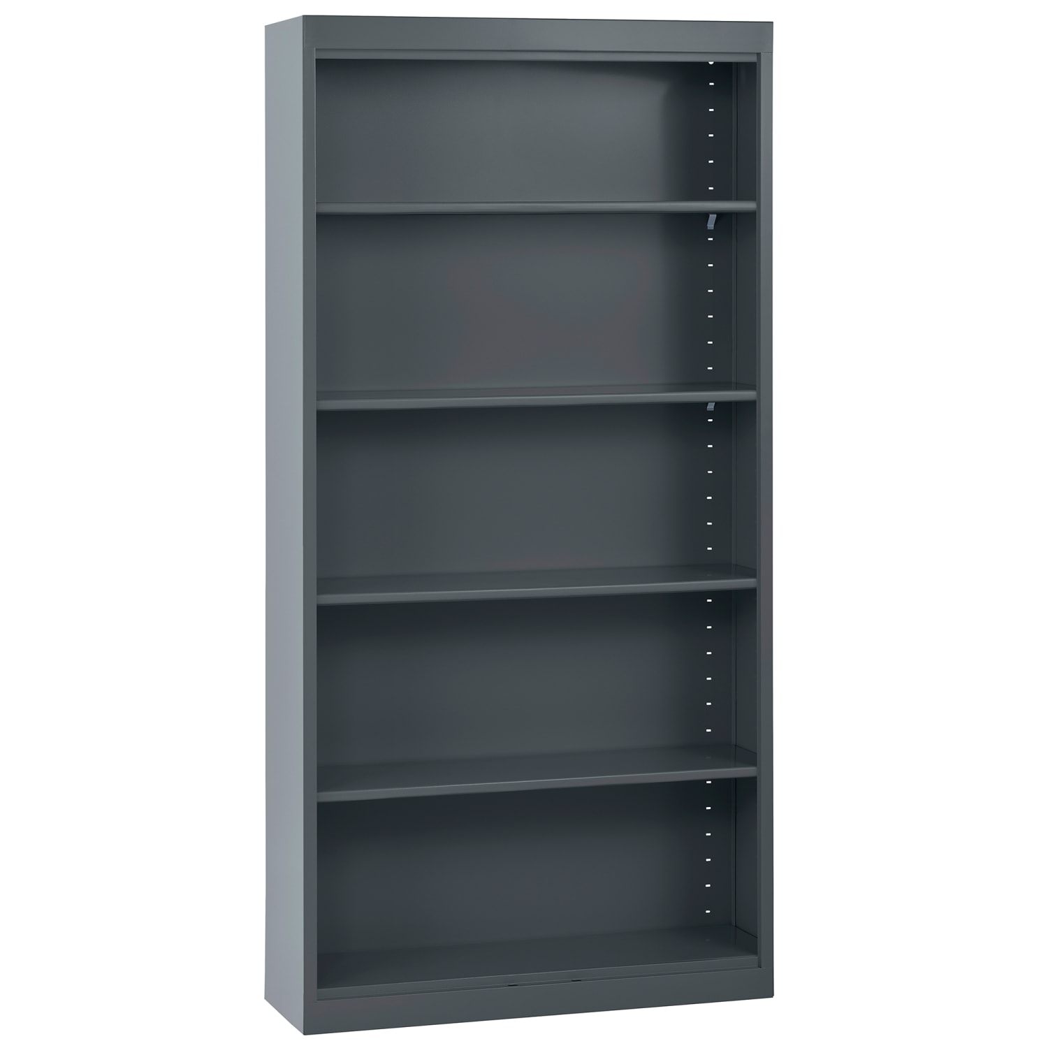 Sandusky 72inH 5-Shelf Welded Steel Bookcase, Charcoal