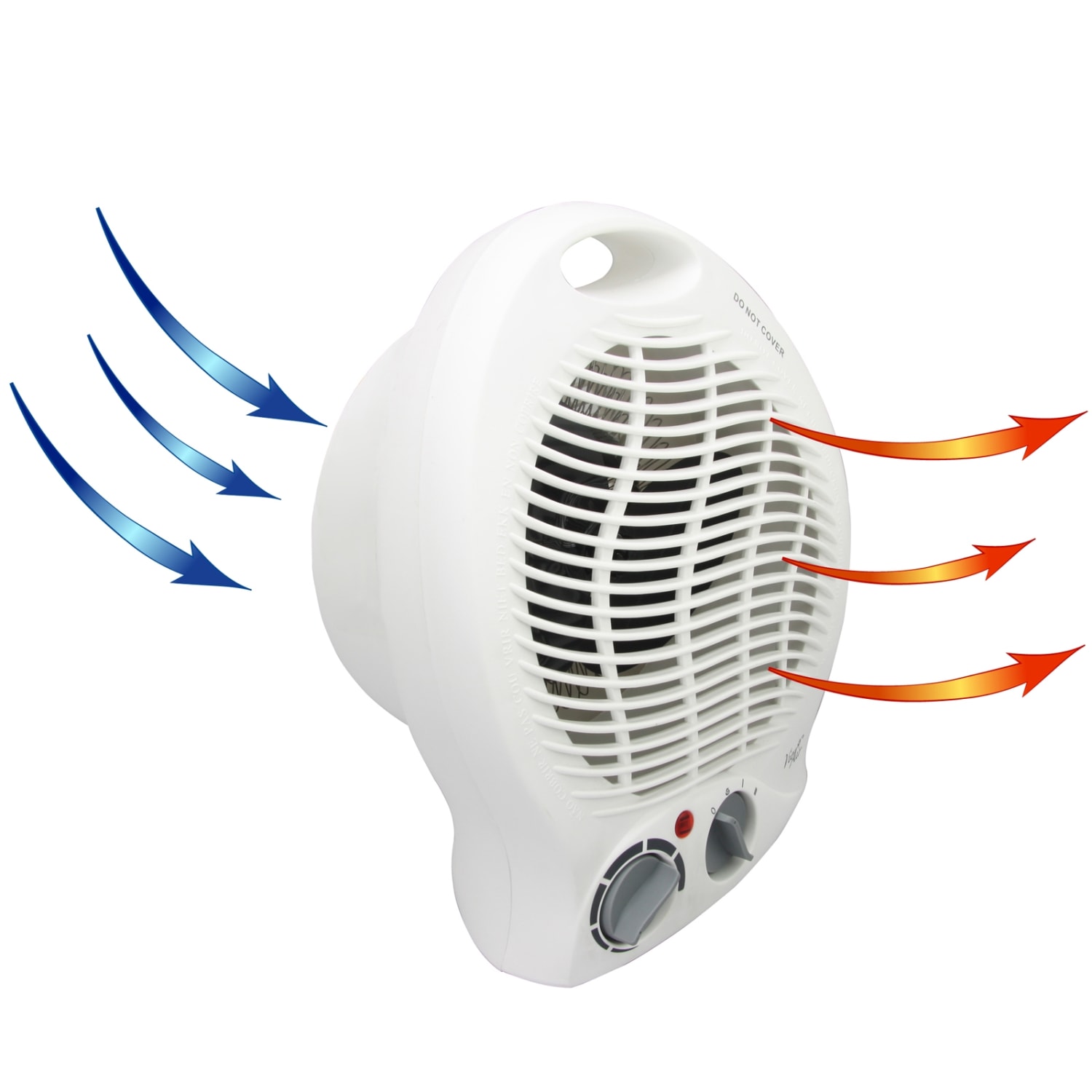 Vie Air 1500-Watt Fan Home Heater, 5inH x 9inW x 10-3/4inD, White - Image 4