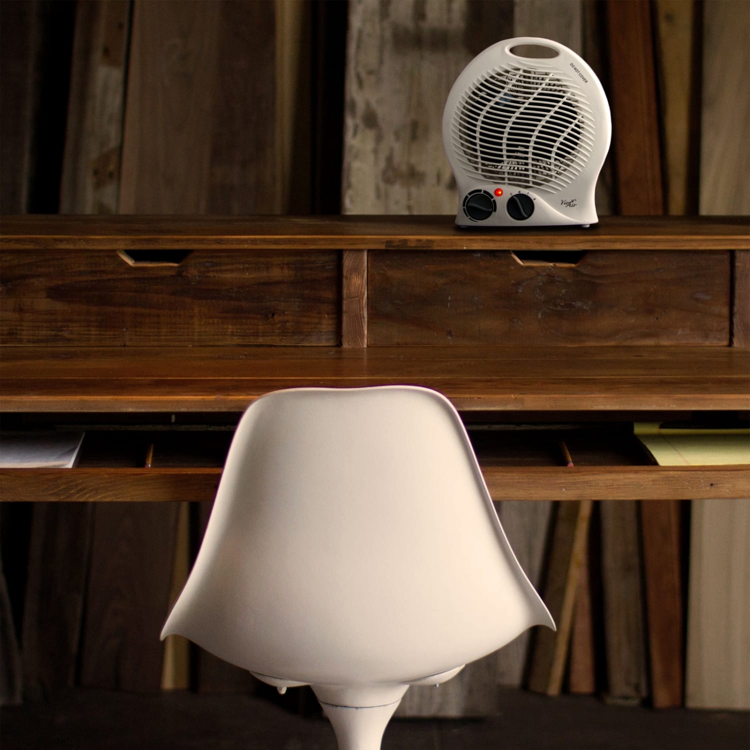 Vie Air 1500-Watt Fan Home Heater, 5inH x 9inW x 10-3/4inD, White - Image 5