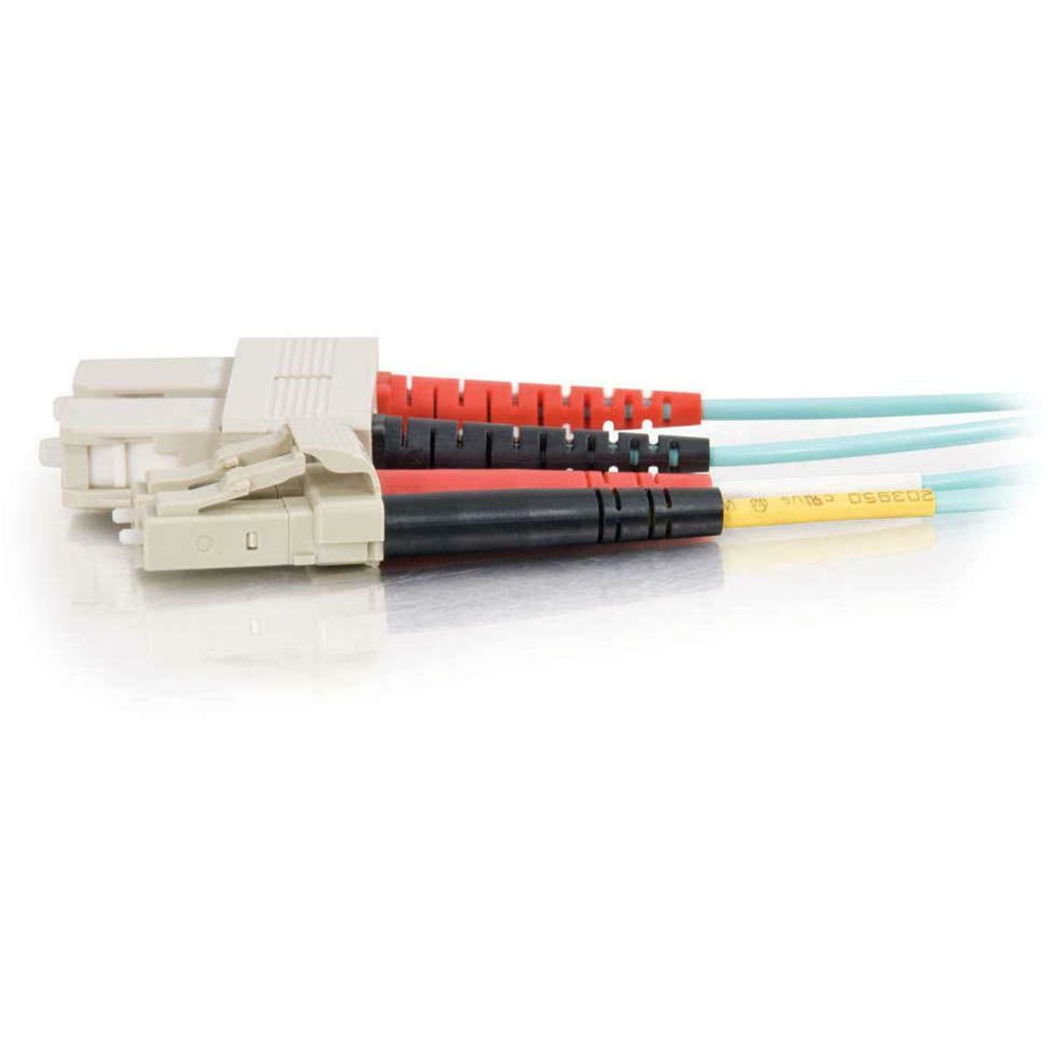 C2G-2m LC-SC 10Gb 50/125 OM3 Duplex Multimode Fiber Optic Cable (TAA Compliant) - Aqua - Fiber Optic  - 11006 - Image 3