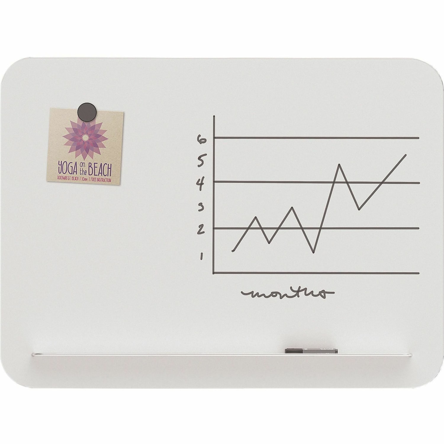 U Brands Magnetic Glass Dry-Erase Board, 36in X 24in, Frameless, Actual Size 35in X 23in (4847U00-01) - Image 3