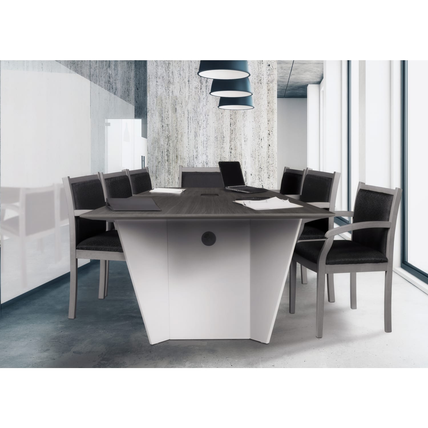 Regency Array Melamine Oval Conference Table, 29inH x 96inW x 48inD, Ash Gray/White - Image 3