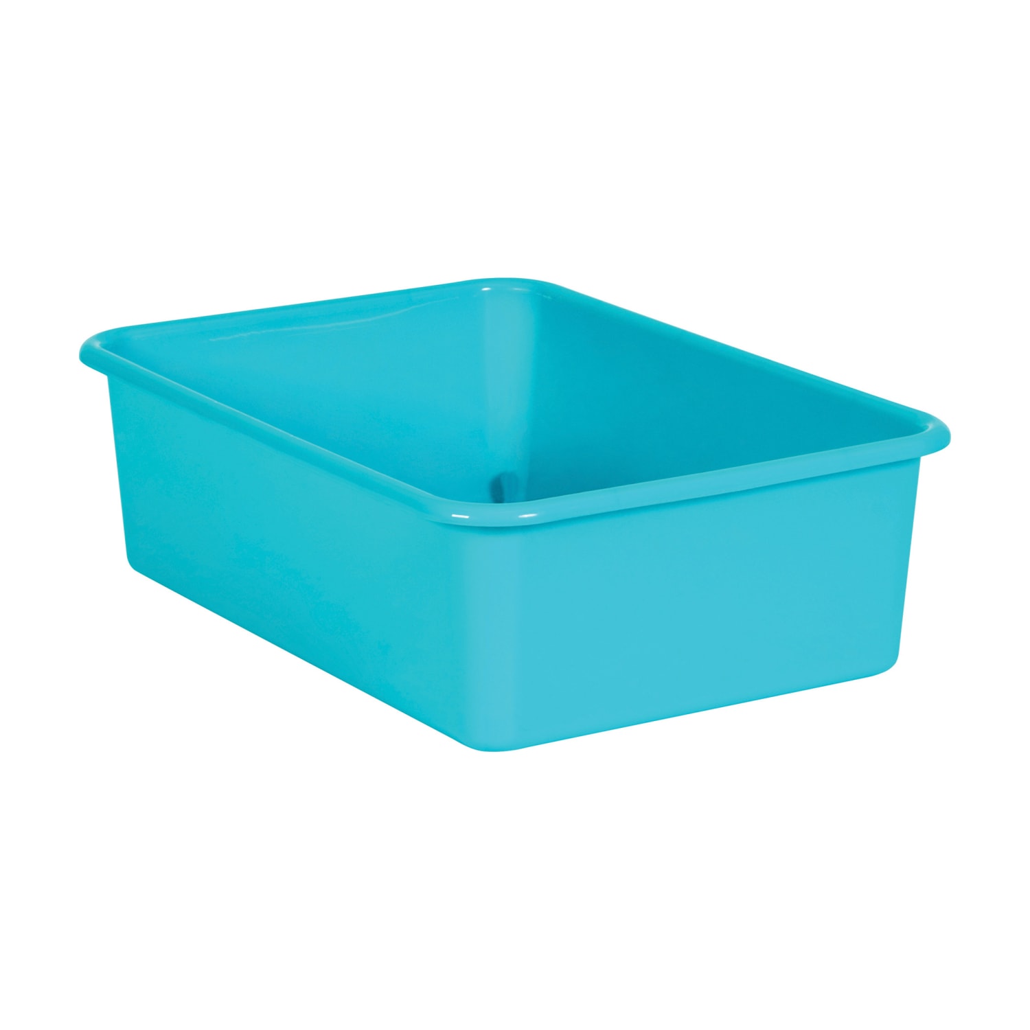 Teacher Created Resources Large Plastic Storage Bins, 5inH x 11-1/2inW x 16-1/4inD, Teal, Pack Of 3 Bins - Image 3